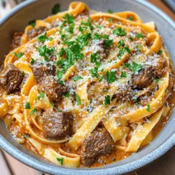 To create a rich beef pasta recipe, you need a few key ingredients. First, start with 1.5 pounds of beef stew meat. This cut is perfect for slow cooking, as it becomes tender over time.