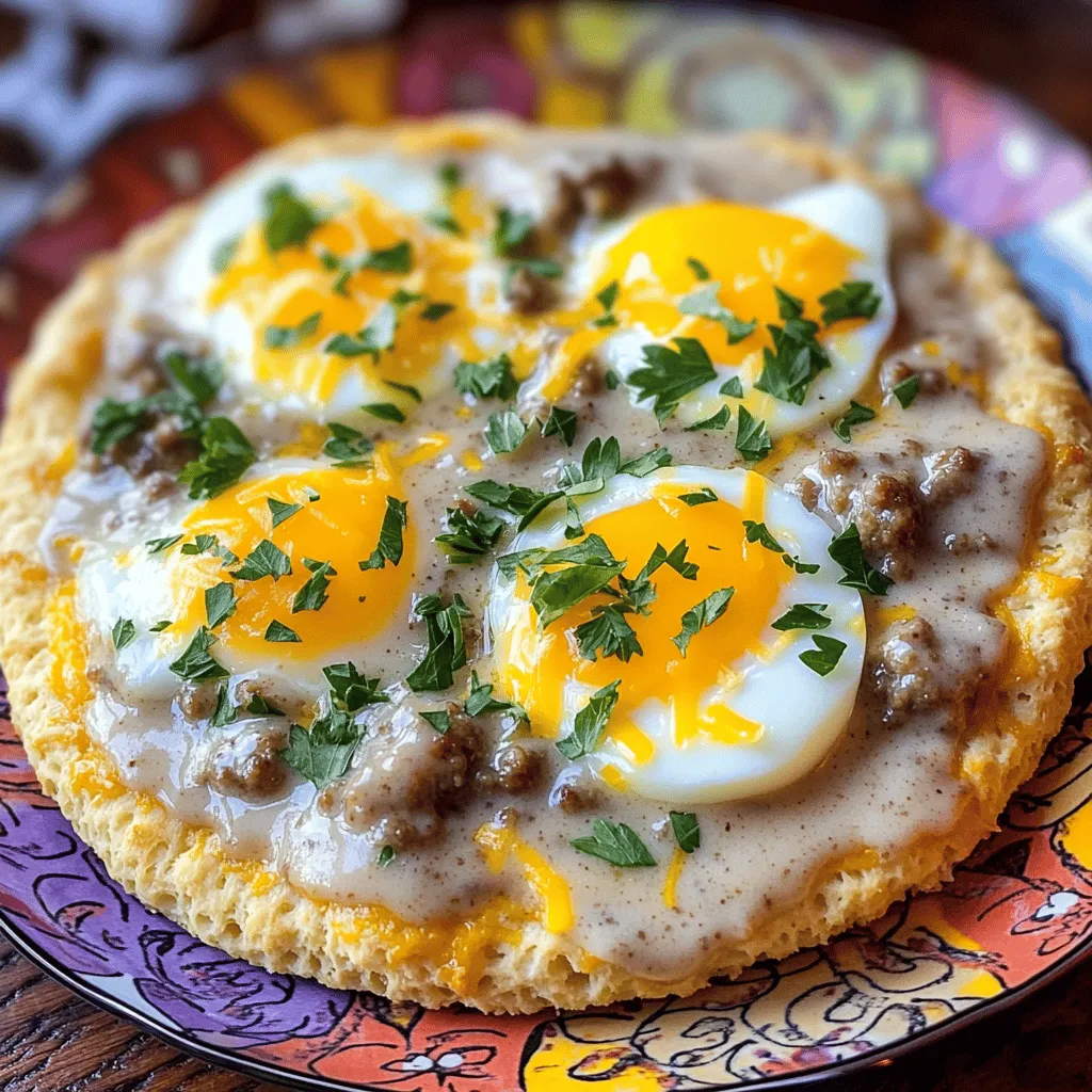 The main ingredients for biscuits and sausage gravy breakfast pizza are simple yet tasty. First, you need refrigerated biscuit dough. This dough makes a soft, flaky crust. It is easy to work with and saves time. You can find it in any grocery store.