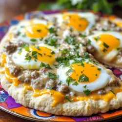 The main ingredients for biscuits and sausage gravy breakfast pizza are simple yet tasty. First, you need refrigerated biscuit dough. This dough makes a soft, flaky crust. It is easy to work with and saves time. You can find it in any grocery store.