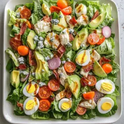 A classic Cobb salad is a feast for both the eyes and the palate. You’ll need several key ingredients to create this fresh and tasty dish.