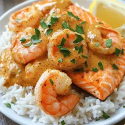 To make a great Cajun shrimp recipe, you need fresh ingredients. The key players in this dish are shrimp and salmon. I use one pound of shrimp, peeled and deveined, and two salmon fillets, around six ounces each. Cajun seasoning is a must; you need two tablespoons for that spicy kick.