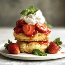 For a great strawberry shortcake, you need fresh berries. Here’s what to gather: - 2 cups fresh strawberries, hulled and sliced - 2 tablespoons sugar (for strawberries)