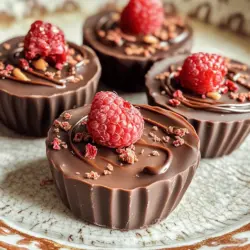 To make these tasty chocolate raspberry peanut butter cups, you will need: - 1 cup dark chocolate chips (preferably 70% cocoa) - 1/2 cup smooth peanut butter - 1/4 cup powdered sugar - 1/2 cup fresh raspberries - 2 tablespoons coconut oil - 1/4 teaspoon sea salt - Mini cupcake liners