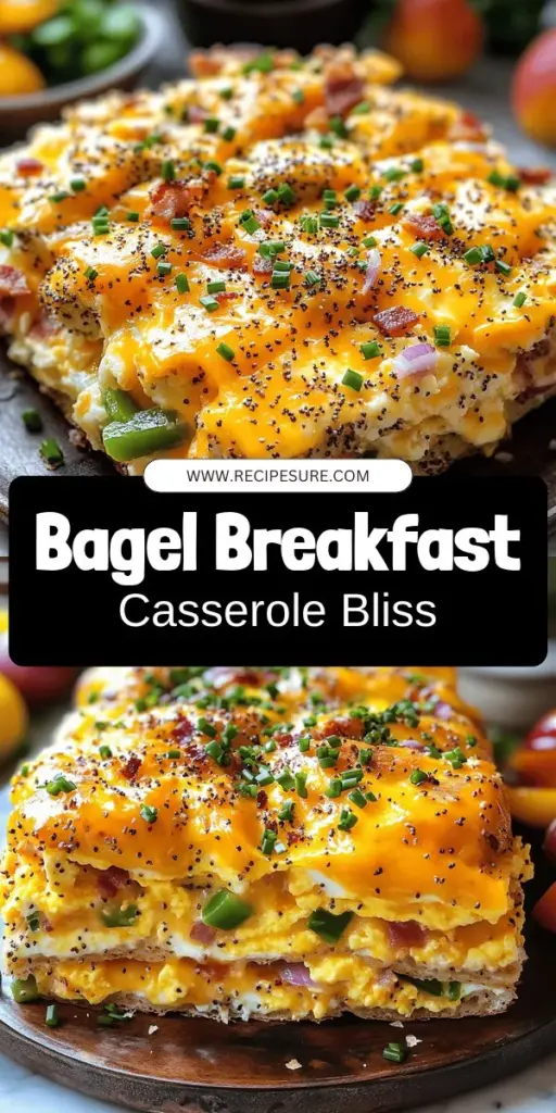 Elevate your breakfast game with this Savory Bagel Breakfast Casserole that's both easy and delicious! Packed with everything bagels, cheesy goodness, and colorful veggies, this hearty dish is perfect for brunch or a comforting meal any day. Follow simple steps to create a flavorful masterpiece that family and friends will love. Click through to explore the full recipe and make your mornings brighter with this delightful casserole!