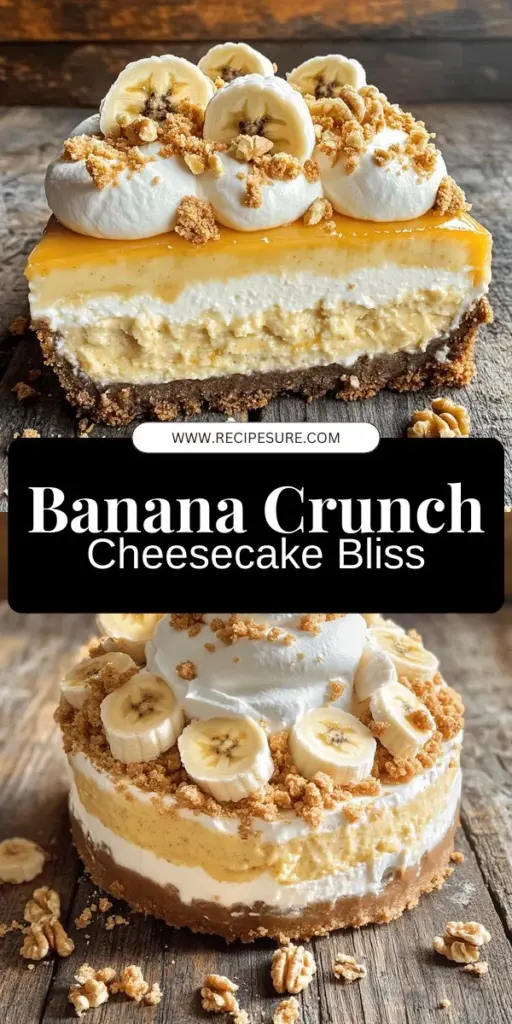 Indulge in the ultimate dessert experience with this Banana Pudding Crunch Cheesecake! Combining creamy banana flavors with a delightful crunch, this recipe is easy to follow and perfect for any skill level. Impress your guests with layers of fresh bananas, smooth cheesecake, and a crispy topping. Click through to explore the full recipe and discover tips for a flawless bake that will leave everyone craving more!
