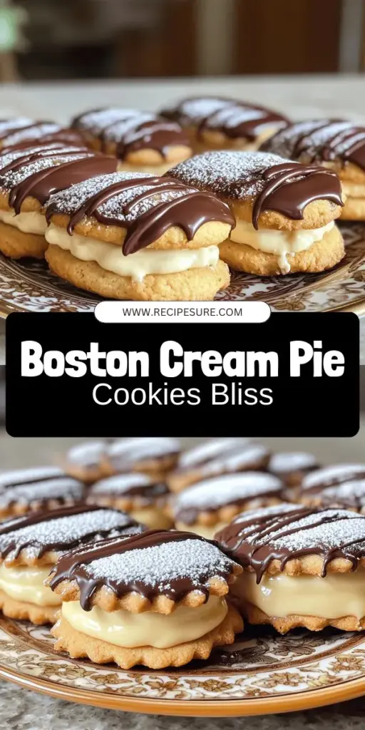 Indulge in the delicious flavor of Boston Cream Pie with these easy-to-make Boston Cream Pie Cookies! Perfect for dessert lovers, these cookies feature a creamy filling and rich chocolate glaze. Follow simple steps and use accessible ingredients to impress family and friends. Want to create these delightful treats? Click through for the full recipe and discover how to bring a taste of Boston right to your kitchen!