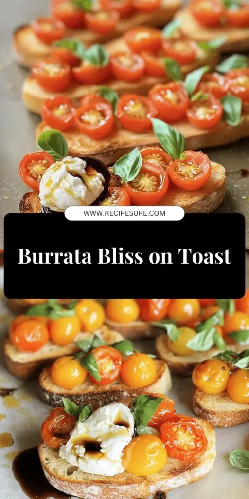 Looking for a fresh, flavorful appetizer? Try this delicious burrata bruschetta recipe! Combining creamy burrata cheese with ripe cherry tomatoes, fragrant basil, and perfectly toasted baguette slices, this dish is sure to impress. Whether you're hosting a gathering or enjoying a cozy night in, our simple, step-by-step guide will help you create the perfect bite. Click through to explore the full recipe and impress your guests today!