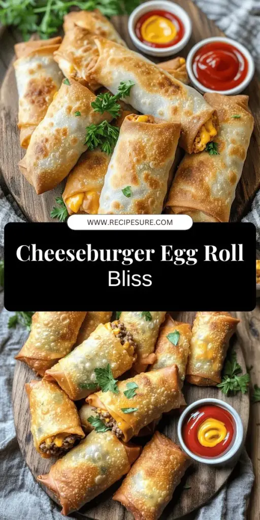 Craving a snack that's both comforting and fun? Discover how to make Cheeseburger Egg Rolls, a delightful twist on a classic favorite! Filled with ground beef, cheese, and all your burger toppings, these crispy wonders are easy to whip up. Get inspired with variations and cooking tips that everyone will love. Click through to explore the full recipe and start rolling your way to a tasty treat!