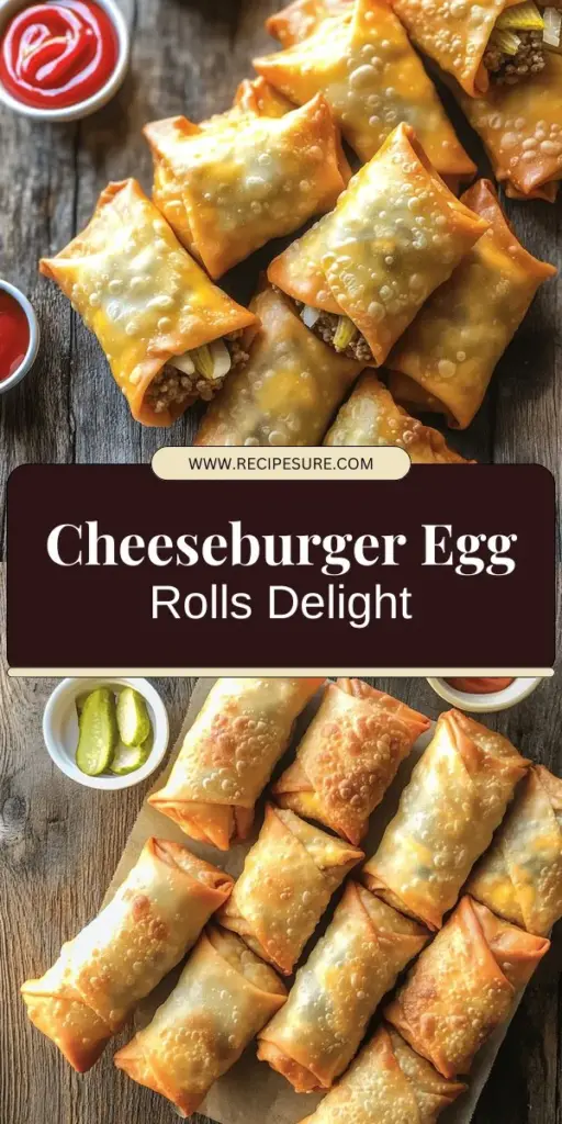 Craving a delicious twist on a classic cheeseburger? Check out this easy Cheeseburger Egg Rolls recipe that combines ground beef, cheddar cheese, and pickles in crispy wrappers for a quick, flavorful snack. Perfect for parties or a fun family meal, these egg rolls are sure to impress! Click through for step-by-step instructions and tips to make your egg rolls extra crispy and tasty. Get ready to indulge in this delightful treat!