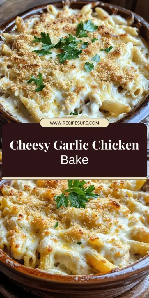 Looking for a comforting dish that’s packed with flavor? Try this Cheesy Garlic Parmesan Chicken Pasta Bake Recipe! It's an easy, hearty meal featuring creamy sauce, tender chicken, and a cheesy topping that everyone will love. Perfect for busy weeknights or cozy dinners, it's a dish you can customize to fit dietary needs. Click through to explore the full recipe and get ready to impress your family and friends with this delicious pasta bake!