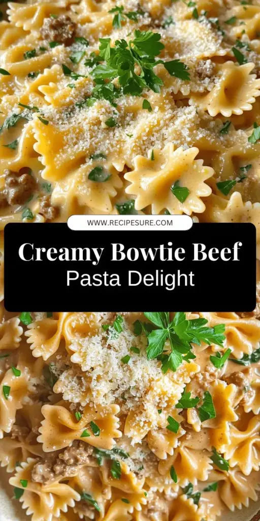 Elevate your dinner game with this creamy garlic parmesan bowtie pasta with beef! With just a few simple ingredients like bowtie pasta, ground beef, and a luscious cream sauce, you can create a mouthwatering meal that's perfect for any occasion. Discover easy cooking tips and delicious variations to customize your dish. Ready to impress your family and friends? Click through to explore the full recipe and make this delightful meal tonight!