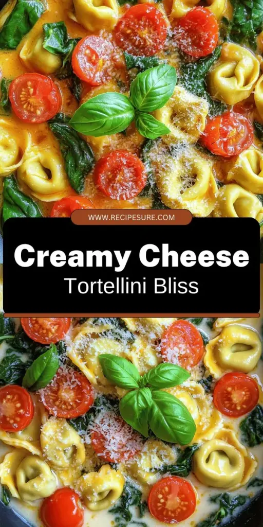 Elevate your dinner with this Creamy Cheese Tortellini recipe that's simple and delicious! Made with fresh or frozen tortellini, heavy cream, and parmesan, this dish is packed with flavor and perfect for any occasion. Toss in some spinach and cherry tomatoes for a colorful twist. Discover step-by-step instructions and tips to wow your guests. Click through to explore the full recipe and get started on your creamy tortellini adventure!