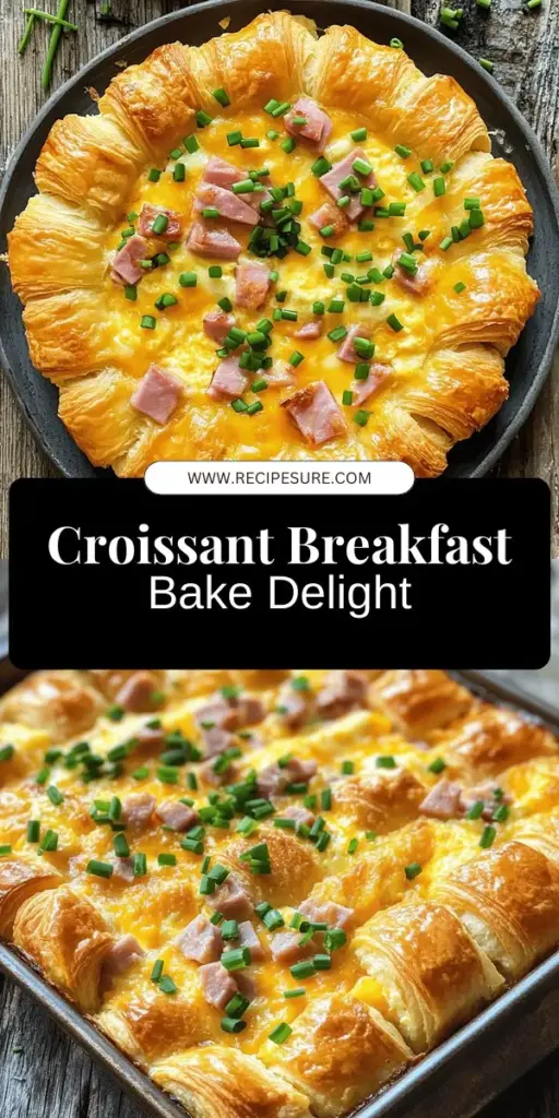 Start your mornings right with this delicious Ham & Cheese Croissant Breakfast Bake recipe! Packed with flaky croissants, savory ham, and melted cheddar, it's an easy dish that the whole family will love. Customize it with your favorite veggies or cheeses for a personal touch. Perfect for busy weekdays or leisurely brunches, this bake is sure to impress. Curious how to make it? Click through for the full recipe and elevate your breakfast game!