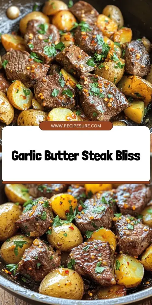 Satisfy your cravings with a delicious Garlic Butter Steak and Potatoes Skillet, a perfect blend of tender steak and golden potatoes. This one-pan recipe is quick and easy, making it ideal for any dinner. With rich flavors from the garlic butter and simple instructions, you'll impress everyone at the table. Dive into this flavorful meal and discover the full recipe to elevate your cooking game! Click through and start cooking today!