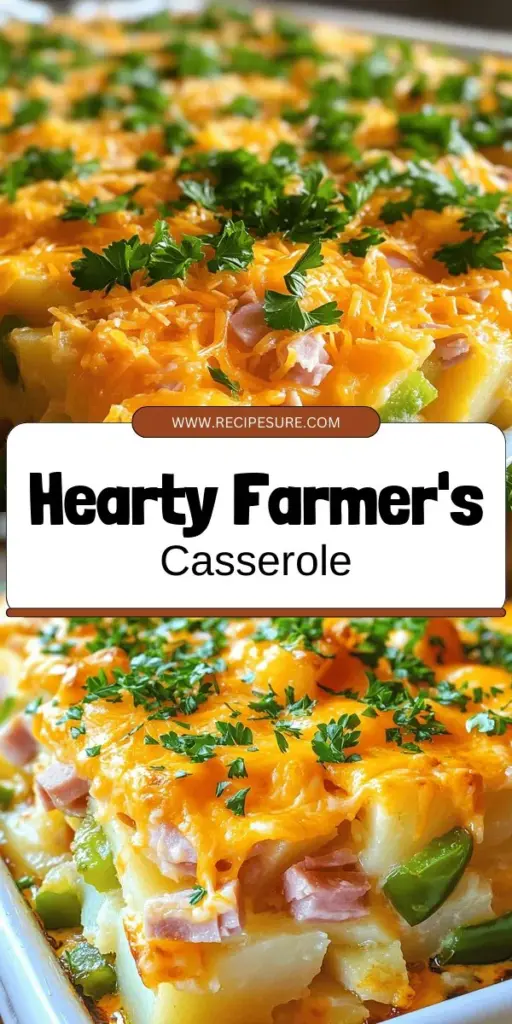 Satisfy your cravings with this hearty Farmer's Casserole, perfect for gatherings and family dinners! Packed with diced potatoes, ham, colorful veggies, and gooey cheese, this comforting dish is easy to make and customizable to your taste. Want to impress everyone at your next meal? Click through for the full recipe and discover tips for perfecting this savory favorite that makes every bite a delight. Dive into deliciousness today!