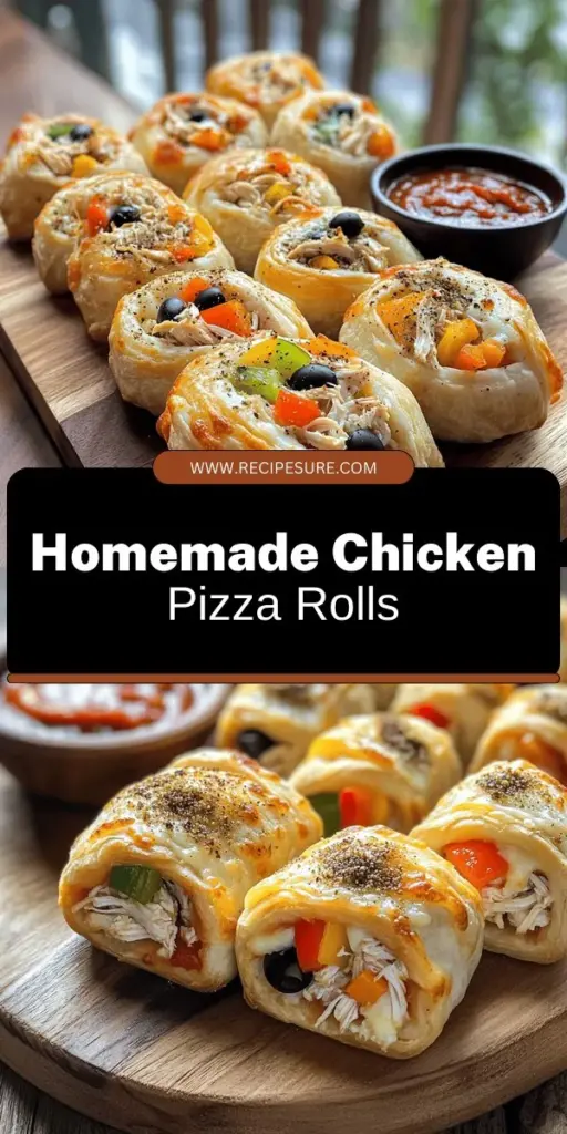 Looking for a quick and delicious snack? Try making homemade chicken pizza rolls! These tasty bites are filled with shredded chicken, gooey mozzarella, and zesty pizza sauce, all wrapped in soft dough. Perfect as an appetizer or for game day, this easy recipe makes cooking fun and satisfying. Click through to discover the simple steps to create your own mouthwatering pizza rolls and enjoy a treat that's sure to impress!