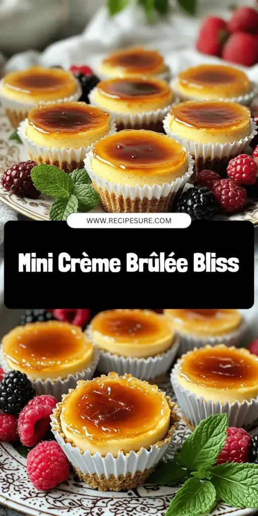 Indulge in the rich and decadent delight of Mini Creme Brulee Cheesecakes! These bite-sized treats perfectly blend creamy cheesecake and crunchy caramel, ideal for impressing friends and family. With simple ingredients and easy steps, you can whip up a dessert everyone will love. Don't miss out on transforming your gatherings with this delicious recipe. Click through to explore the full recipe and elevate your dessert game!
