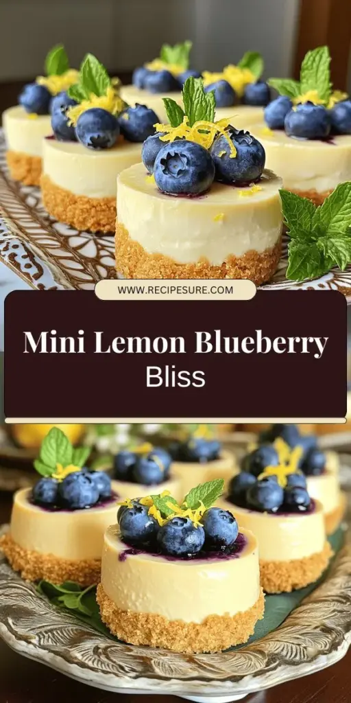 Satisfy your sweet tooth with these delightful Mini Lemon Blueberry Cheesecakes! Perfect for every occasion, these easy-to-make treats combine creamy cheesecake, zesty lemon, and juicy blueberries for a burst of flavor. Follow our step-by-step guide to whip up these delicious mini desserts that will impress your guests. Click through for the full recipe and tips to make your cheesecakes a hit!