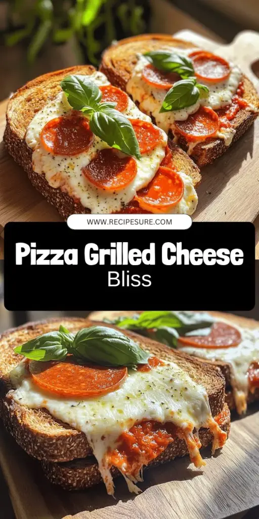 Indulge in the ultimate comfort food with our pizza grilled cheese recipe! This mouthwatering twist on a classic combines gooey mozzarella, savory pepperoni, and zesty marinara for a delicious meal that’s sure to please the whole family. Perfectly crispy on the outside and cheesy on the inside, you'll want to make this again and again. Click through for step-by-step instructions, tips, and tasty variations to elevate your grilled cheese game!