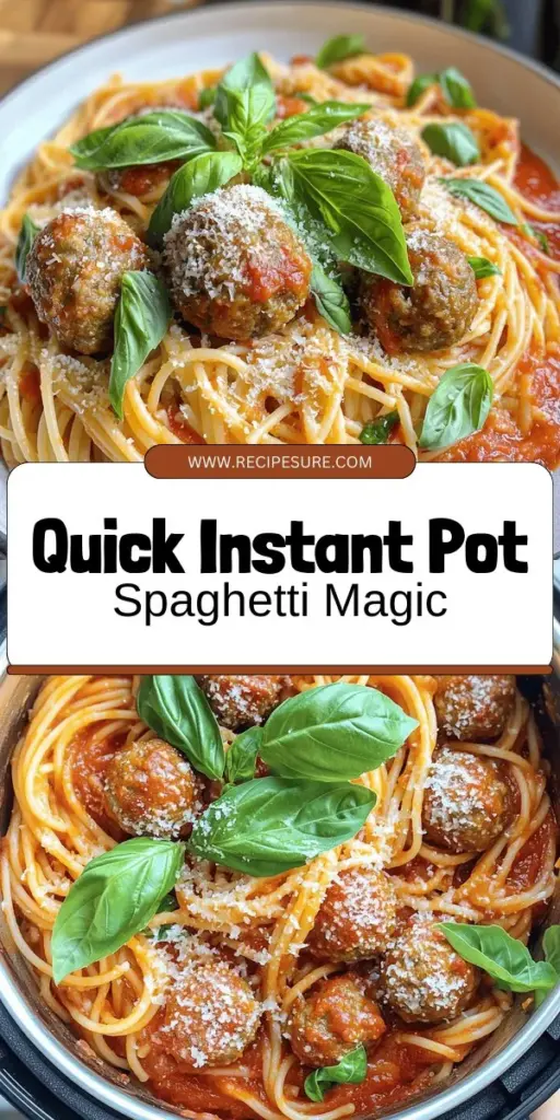 Satisfy your dinner cravings with this Instant Pot Spaghetti and Meatballs Simple Recipe! Perfect for hectic nights, this guide features easy-to-follow steps to create tender meatballs and perfectly cooked pasta in no time. With variations for dietary preferences and tips for avoiding the burn warning, you'll elevate your family dinner. Click through now to explore the full recipe and bring a delicious classic to your table!