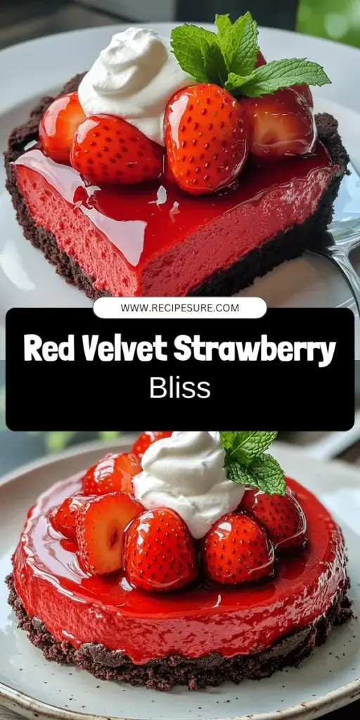 Indulge in a treat that combines rich flavors and fresh ingredients with this Decadent Red Velvet Strawberry Cheesecake! With a smooth cheesecake filling and a crunchy chocolate crust, this dessert is sure to impress. Fresh strawberries on top add a delightful balance. Ready to wow your guests? Click through for the full recipe and step-by-step instructions to create this stunning cheesecake masterpiece at home. Enjoy a slice of deliciousness today!