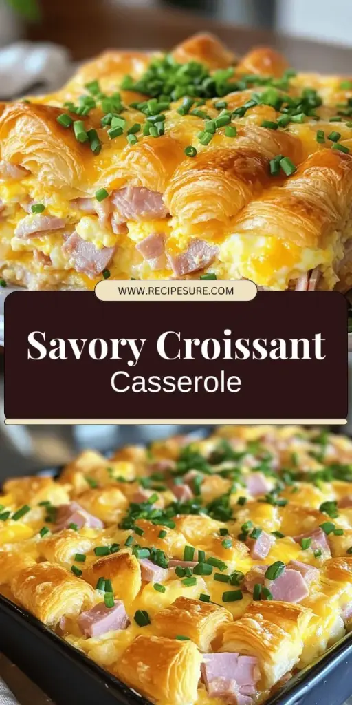 Start your mornings with a delicious Ham and Cheese Croissant Breakfast Casserole! This easy-to-follow recipe is bursting with flaky croissants, savory ham, and melted cheese, making it perfect for brunch or a hearty breakfast. Discover simple tips for customization and make-ahead options to fit any diet. Don’t wait! Click through to explore the full recipe and elevate your breakfast game today. Enjoy the comfort of home-cooked goodness!