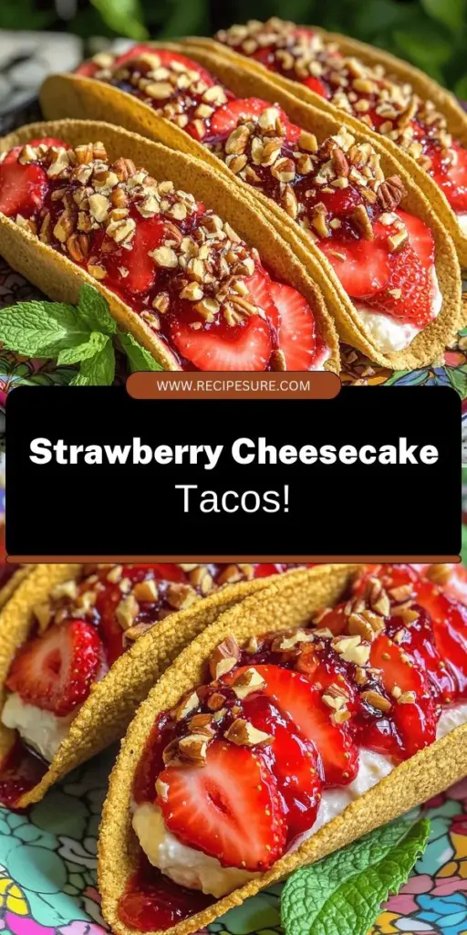 Indulge in a delicious twist on dessert with Strawberry Crunch Cheesecake Tacos! This fun recipe combines creamy cheesecake and fresh strawberries in a delightful crunchy shell, making it perfect for any occasion. Easy to make, these sweet treats will impress your family and friends. Ready to satisfy your sweet tooth? Click through to explore the full recipe and create your own mouthwatering Strawberry Crunch Cheesecake Tacos today!