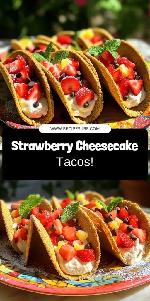 Indulge in a delicious twist on dessert with strawberry cheesecake tacos! This easy and delightful recipe combines creamy cheesecake and fresh strawberries in a crispy shell that's sure to wow your guests. Perfect for any occasion, even if you're a beginner in the kitchen. Follow our simple step-by-step guide to create these tasty treats and explore creative variations to make them your own. Click to discover how to make your own strawberry cheesecake tacos today!