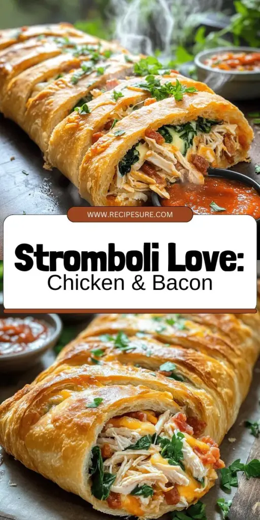 Impress your family and friends with a delicious Chicken Bacon Ranch Stromboli that combines three favorites: chicken, bacon, and ranch! This recipe is simple to follow, using only a few ingredients like shredded chicken, crispy bacon, and mozzarella. Perfect for any occasion, it’s fun to make and sure to satisfy. Click through to discover the full recipe and tips for adding your favorite touches to this tasty treat!