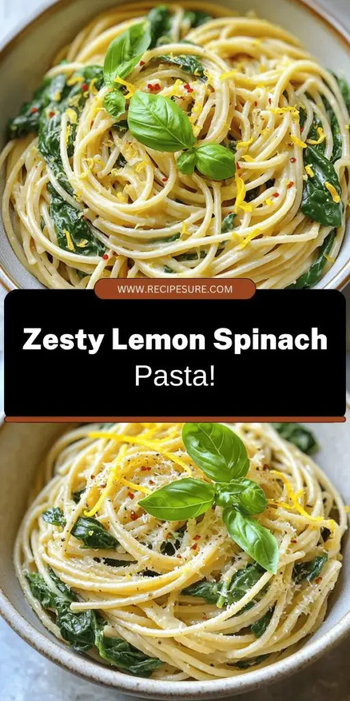 Discover the joy of cooking with Lemon Spinach Pasta, a simple and flavorful recipe that brightens any meal! This dish combines al dente pasta with fresh spinach, zesty lemon, and aromatic garlic for a deliciously satisfying experience. Perfect for any occasion, it can easily be adapted to suit your dietary needs. Click through to explore the full recipe and elevate your dinner game with this vibrant, tasty creation!