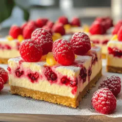 To make these tasty raspberry lemon cheesecake bars, you need a few simple ingredients. Here’s what you will need: