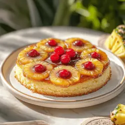 To make a delightful pineapple upside-down cake, gather these simple ingredients: - 1/4 cup unsalted butter - 1/2 cup brown sugar, packed - 1 can (20 oz) pineapple slices in juice, drained (reserve the juice) - Maraschino cherries, for garnish (optional) - 1 cup all-purpose flour - 1 cup granulated sugar - 1/2 cup milk (you can substitute with pineapple juice for a stronger flavor) - 1/4 cup vegetable oil - 3 large eggs - 1 1/2 teaspoons baking powder - 1 teaspoon vanilla extract - 1/4 teaspoon salt