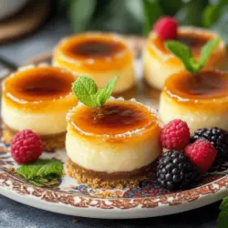 Creating Mini Crème Brûlée Cheesecakes starts with simple yet essential ingredients. Here’s what you will need: