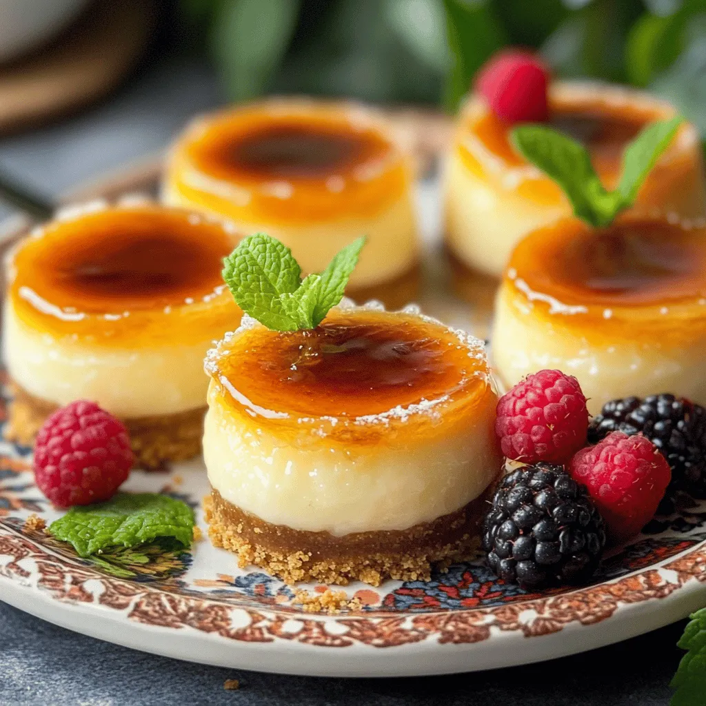 Creating Mini Crème Brûlée Cheesecakes starts with simple yet essential ingredients. Here’s what you will need: