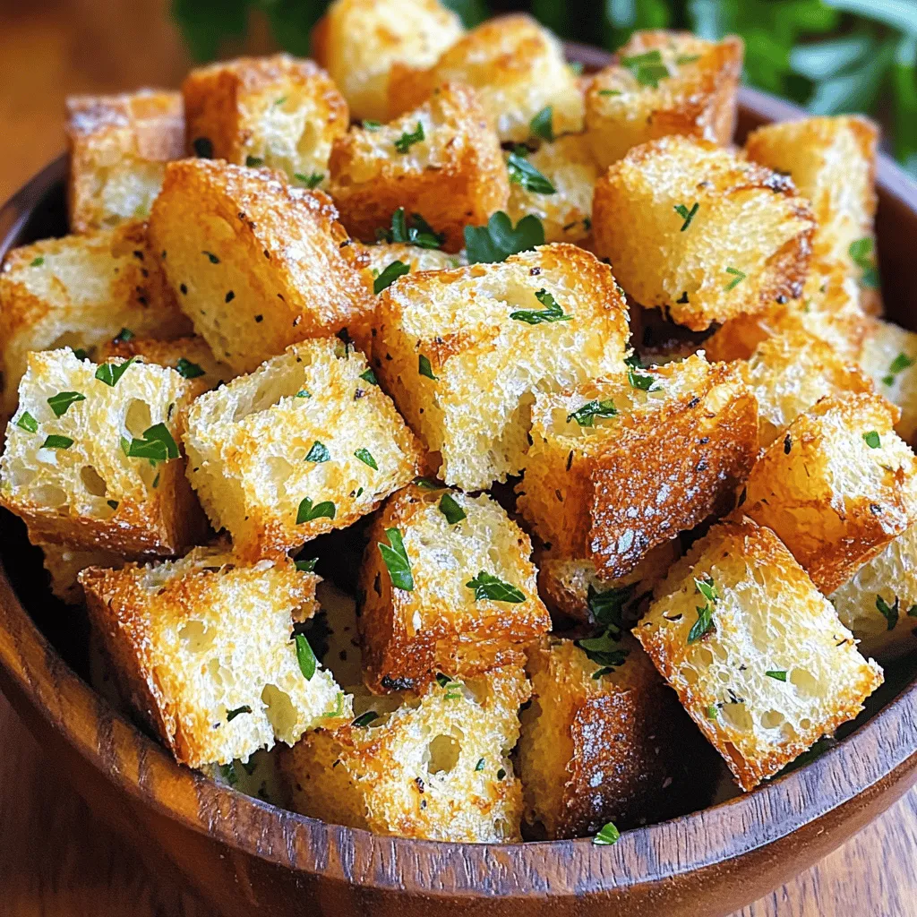 Garlic Parmesan Croutons Crispy and Flavorful Snack