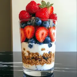 For a Healthy Greek Yogurt Parfait, gather these main ingredients: - 2 cups Greek yogurt (plain, low-fat) - 1 cup fresh strawberries, sliced - 1 cup fresh blueberries - ½ cup granola (choose a low-sugar option) These ingredients form the perfect base for a tasty and nutritious parfait. Greek yogurt gives you protein, while fresh fruits add vitamins. Granola brings a nice crunch and texture. Next, let’s add some sweeteners and flavorings: - 2 tablespoons honey or maple syrup - 1 teaspoon vanilla extract - A sprinkle of cinnamon (optional) These add delicious flavors to the yogurt. Honey or maple syrup gives natural sweetness. Vanilla extract adds a warm, rich taste. A dash of cinnamon can spice things up, making it even better! Greek yogurt is full of protein, calcium, and probiotics. These nutrients help keep your bones strong and your gut healthy. A typical serving of this parfait has around 200-300 calories, depending on your choice of granola. You’ll also get good carbs from the fruits and healthy fats from granola. This parfait is not just tasty; it’s good for you! It’s an easy way to start your day or enjoy a snack. For the Full Recipe, check out the detailed steps to create this delicious treat! - Mixing the yogurt base In a medium bowl, add 2 cups of Greek yogurt. Mix in 2 tablespoons of honey or maple syrup and 1 teaspoon of vanilla extract. Stir until smooth. This step makes the yogurt sweet and tasty. - Layering the parfait Grab a tall glass or a parfait dish. Start with ⅓ of the sweetened yogurt at the bottom. Add a layer of strawberries, using half of the sliced strawberries. Next, add half of the blueberries. Top this layer with ¼ cup of granola for crunch. Repeat these layers. Finish with a layer of yogurt and sprinkle cinnamon on top if you like. Add whole berries on top for a nice look. - Choice of serving dishes You can use clear glasses to show off the layers. Parfait dishes or small bowls work great too. The goal is to make it look good and fun. - Garnishing ideas Fresh mint leaves can add color. You can also use a drizzle of honey or a few more berries for decoration. Make it pretty! - Prep time and total time involved It takes just 10 minutes to get ready. That’s quick and easy for a healthy snack. - Tips for quick assembly Have all your ingredients ready. Pre-slice fruits and measure granola ahead of time. This way, you can layer everything faster. Enjoy making your parfait from the [Full Recipe]! To build a great parfait, start with a tall glass. The height helps show off the layers. Use a spoon to gently add yogurt first. This helps keep the layers clean. Next, add fruits carefully. You can use sliced strawberries and blueberries. Press them lightly for good contact with the yogurt. This keeps the texture nice and smooth. Finally, sprinkle granola on top of the fruits. This adds crunch. Repeat this process until you fill the glass. Aim for three layers for the best look. Keep your fruits fresh by washing them just before use. Store them in the fridge. Use airtight containers if you have leftovers. If you make extra parfaits, cover them well. They taste best when eaten within two days. For a low-sugar granola, look for brands with less than 5 grams of sugar per serving. You can also make your own by mixing oats with nuts and a little honey. If you want to sweeten without extra calories, choose stevia or monk fruit. These options give you sweetness without added sugar. {{image_2}} If you want to switch things up, try vegan Greek yogurt. Many brands make tasty, plant-based yogurts. Look for coconut, almond, or soy options. They taste great and still provide creaminess. For those needing gluten-free options, select gluten-free granola. Many brands offer crunchy choices made with oats or nuts. You can get creative with fruits in your parfait. Bananas add creaminess and sweetness. Peaches bring a juicy, summery vibe. For extra crunch, add toppings like nuts or seeds. Almonds, walnuts, or chia seeds work well. They boost the nutrition and add texture. In summer, use berries like raspberries or blackberries. They are bright and sweet. In winter, consider flavors like spiced apples or pears. You can sauté the fruits with a bit of cinnamon for warmth. These variations keep your parfait exciting all year. For the full recipe, check out the details above. Store your parfaits in the fridge. Use an airtight container to keep them fresh. They stay good for up to 2 days. If you make them in advance, enjoy them within this time. Can you freeze parfaits? Yes, but it alters the texture. The yogurt may become grainy when frozen. For the best results, freeze the yogurt and fruits separately. Best practices for freezing include: - Use freezer-safe containers. - Freeze in small portions for easy thawing. - Avoid freezing granola; it turns soggy. After thawing, enjoy frozen parfaits cold. If you want to warm them, do it gently. Use a microwave on low power. This helps keep the yogurt creamy. Avoid overheating, as it may change the texture. A healthy Greek yogurt parfait is a layered dish. It features Greek yogurt, fruits, and granola. You can enjoy it for breakfast or as a snack. Greek yogurt is rich in protein. This helps you feel full longer. The fruits add vitamins and fiber. Granola gives a nice crunch. This parfait is both tasty and nutritious. Yes, you can prepare a Greek yogurt parfait ahead of time. Just layer the ingredients in a glass or bowl. Cover it with plastic wrap. Store it in the fridge for up to two days. For best taste, add granola right before you eat. This keeps it crunchy. If you prepare it in advance, the fruits may soften a bit. But it will still taste great! If you need alternatives, there are many options. You can use regular yogurt, but it has less protein. You may also try plant-based yogurts like almond or coconut yogurt. These are great for vegan diets. Just make sure to check the labels. Some non-dairy yogurts have added sugars. Choose unsweetened versions for a healthier parfait. To make a dairy-free Greek yogurt parfait, pick a non-dairy yogurt. Almond, coconut, or soy yogurt works well. You can follow the same steps as the original recipe. Layer the non-dairy yogurt with fruits and granola as usual. For added creaminess, try blending in some nut butter. Enjoy a tasty, dairy-free treat! For the full recipe, check out the Healthy Greek Yogurt Parfait details above. In summary, a Greek yogurt parfait is simple to make and full of flavor. By layering Greek yogurt, fresh fruits, and granola, you create a tasty treat. Remember to mix in honey or vanilla for added sweetness. Use my tips to keep your fruits fresh and explore variations for every season. You can store parfaits with ease or adapt them for dietary needs. With these ideas, you’ll enjoy a nutritious and delicious snack every time. Enjoy your parfait journey!