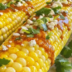 - 4 ears of fresh corn, husked - 1/2 cup unsalted butter, melted - 2 tablespoons chili powder - 1 teaspoon smoked paprika - 1 lime, zested and juiced - 1 teaspoon garlic powder - 1 teaspoon salt - 1/2 teaspoon black pepper - 1/4 cup cotija cheese, crumbled (optional) - Fresh cilantro for garnish The main ingredients make this dish shine. Fresh corn is the star, sweet and juicy. Unsalted butter adds richness, while chili powder gives it a kick. Smoked paprika adds depth and a hint of sweetness. The lime juice and zest bring brightness. Garlic powder enhances the flavor, and salt and pepper balance everything. Cotija cheese is optional, but it adds a nice salty crunch. Fresh cilantro offers a burst of color and flavor. If you can't find fresh corn, frozen or canned corn works well. Just be sure to adjust cooking times. For a dairy-free version, you can use vegan butter. Cheese lovers can swap cotija for feta or parmesan. This flexibility lets you make the dish your own. This dish is not only tasty but also nutritious. One serving has about 200 calories. It offers a good mix of fats and carbs. Corn is high in fiber, which is great for digestion. The lime adds vitamin C, boosting your immune system. Each ingredient serves a purpose and adds benefits to your meal. To boil corn perfectly, start with fresh ears. Bring a large pot of salted water to a boil. Once boiling, add the husked corn. Cook it for 8-10 minutes. This time gives the corn a tender bite. You can check for tenderness by piercing a kernel with a fork. If it feels soft, it’s ready. For best results, use sweet corn. It has a nice flavor that shines in this dish. You can also add sugar to the water. This trick can enhance the sweetness. While the corn cooks, I mix the chili lime butter. In a medium bowl, whisk together the melted butter, chili powder, smoked paprika, lime zest, lime juice, garlic powder, salt, and black pepper. Mix until everything is well combined. This butter should have a nice balance of heat and tang. If you like more heat, add extra chili powder or a pinch of cayenne. For less spice, reduce the chili powder. Adjust to your taste for the perfect blend. When the corn is done, remove it from the pot. Let it cool for a minute. Use a brush or spoon to coat the corn with the chili lime butter. Aim for even coverage on all sides. This ensures every bite is full of flavor. For a special touch, sprinkle crumbled cotija cheese on top. It adds a salty kick. Finish with fresh cilantro for color and freshness. Serve the corn hot for the best taste. Enjoy the burst of flavors! For the Full Recipe, check out the complete instructions above. Fresh ingredients make a big difference. Choose corn that is bright and firm. Check for husks that are tight and green. The fresher the corn, the sweeter it tastes. Using fresh lime juice also enhances the flavor. Aim for juicing right before you use it. This keeps the taste bright and zesty. You have two great choices: grilling or boiling. Boiling cooks the corn quickly. It keeps the kernels tender and juicy. If you want a smoky flavor, grilling is the way to go. Grilling adds a charred taste that is hard to beat. You can also smoke the corn on your grill. This gives it an extra kick that makes it special. Chili lime corn pairs well with many dishes. Try it alongside grilled meats or fish. It also goes great with spicy tacos or burritos. For side dishes, consider a fresh salad or rice. Corn goes well with flavors like avocado and cilantro. Get creative and enjoy the burst of flavors! For the Full Recipe, check out the detailed instructions. {{image_2}} You can spice up your chili lime corn in fun ways. Add sliced jalapeños for a fresh kick. If you like heat, drizzle some hot sauce on top after coating the corn. You can also use spicy seasoning blends like cayenne or chili flakes for more flavor. Want to sweeten things up? Try adding honey or maple syrup to the butter mix. This sweetness pairs well with the lime and chili. You can also play with herbs. Fresh basil or parsley can add a nice touch of green and flavor to your dish. Make eating corn on the cob easier by skewering it with sticks. This makes it fun for kids and adults alike. For creative plating, serve the corn on a colorful plate. Add lime wedges and fresh herbs around the corn for a pop of color. You can find the Full Recipe online for all the details! To store leftovers, place your chili lime corn in an airtight container. This keeps it fresh and prevents odors. You can also wrap the corn in plastic wrap. It lasts well in the fridge for about 3 days. Enjoy this tasty treat while it's still fresh! For the best flavor and texture, reheat the corn in a microwave or oven. If using a microwave, place the corn on a plate and cover it with a damp paper towel. Heat in short bursts of 30 seconds until warm. If you prefer the oven, wrap the corn in foil, and heat at 350°F for 10-15 minutes. This method helps keep the corn moist and flavorful. Avoid drying it out by not reheating too long. To freeze chili lime corn, first, let it cool completely. Then, wrap each ear in plastic wrap or foil. Place the wrapped corn in a freezer bag. Remove as much air as possible before sealing. This way, the corn stays fresh for about 2-3 months. When you're ready to enjoy it, thaw the corn in the fridge overnight. Reheat as described above to bring back that delicious flavor! To know when your corn is perfect, look for these signs: - The kernels should be bright yellow and plump. - A fork should easily pierce the kernels without much resistance. - When you bite into a kernel, it should be tender and juicy. You can also use a couple of testing techniques: - Boil the corn for 8-10 minutes. Set a timer to avoid overcooking. - After 8 minutes, pull out an ear and taste it to check for doneness. Yes, you can prepare the corn ahead of time. Here’s how: - Boil and cool the corn. Then, wrap it in foil and place it in the fridge. - You can make the chili lime butter ahead, too. Just store it in an airtight container. When it's time to serve, reheat the corn in boiling water for a few minutes. Brush on the chili lime butter right before serving for the best flavor. Chili lime corn pairs well with several dishes: - Grilled chicken or shrimp adds a nice protein balance. - A fresh salad with tomatoes and avocado complements the flavors. These side dishes enhance the sweet and spicy notes in the corn. You can also serve it with a tangy dipping sauce to round out the meal. You can find the Full Recipe for Chili Lime Corn on the Cob [here](#). This link provides detailed instructions and tips for making this delicious summer treat. This blog post covered everything you need to know about making Chili Lime Corn on the Cob. We discussed the key ingredients, possible substitutions, and their nutritional benefits. You learned step-by-step cooking instructions and helpful tips to enhance flavor. Variations and serving suggestions offer creative ways to enjoy this dish. Finally, storing, reheating, and freezing techniques ensure you can enjoy leftovers. With this knowledge, you can make this dish your own, impressing family and friends. Enjoy the vibrant flavors and fresh ingredients in your next meal.