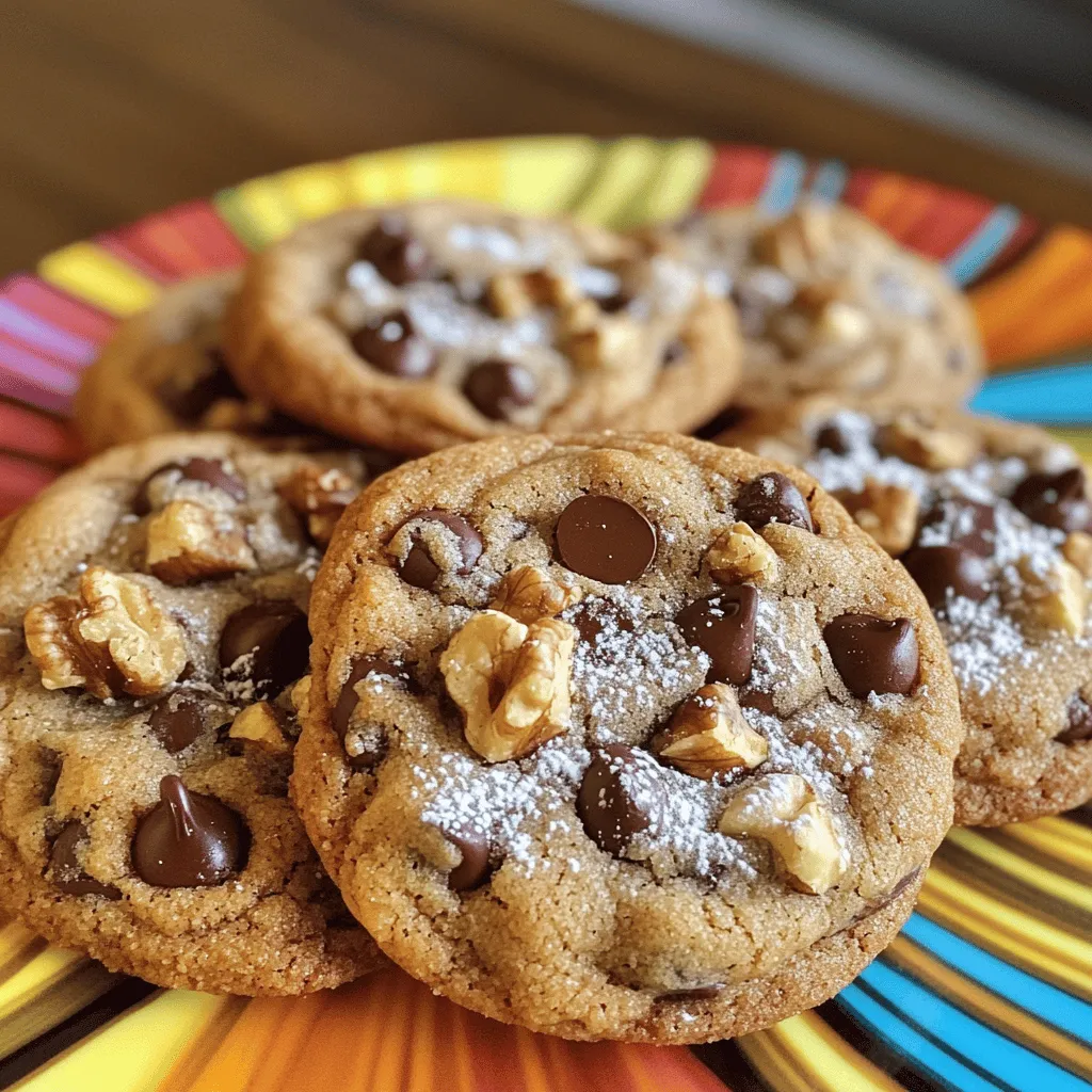 When making vegan chocolate chip cookies, you need the right mix of ingredients. This recipe is simple yet rewarding. Here is a list of what you need: - 1 cup almond flour - 1 cup all-purpose flour - 1/2 teaspoon baking soda - 1/2 teaspoon baking powder - 1/4 teaspoon salt - 1/2 cup coconut oil, melted - 1/2 cup brown sugar - 1/4 cup maple syrup - 1 teaspoon vanilla extract - 1/2 cup vegan chocolate chips - 1/4 cup chopped walnuts (optional) Each ingredient plays a role. Almond flour makes the cookies soft and nutty. All-purpose flour adds structure. Baking soda and baking powder help them rise. Salt balances the sweetness. Coconut oil gives a rich flavor and keeps them moist. Brown sugar adds depth, while maple syrup brings a hint of sweetness. Vanilla extract enhances the taste. Vegan chocolate chips give that classic chocolatey goodness. If you like, add walnuts for crunch. For the full recipe, follow the steps I outline later. Each cookie will be a delicious, easy treat! First, preheat your oven to 350°F (175°C). This step is key for even baking. While the oven heats, grab a baking sheet. Line it with parchment paper. This will help cookies not stick and make cleanup easy. In a large bowl, mix the dry ingredients. Combine 1 cup of almond flour, 1 cup of all-purpose flour, 1/2 teaspoon of baking soda, 1/2 teaspoon of baking powder, and 1/4 teaspoon of salt. Stir well to blend them evenly. This mix forms the base of your cookies. Next, take another bowl. Whisk together 1/2 cup of melted coconut oil, 1/2 cup of brown sugar, 1/4 cup of maple syrup, and 1 teaspoon of vanilla extract. Mix until smooth and creamy. This blend adds rich flavor and keeps the cookies moist. Now, pour the wet mixture into the dry mix. Gently stir until combined. Be careful not to overmix. The dough should come together but may feel a bit sticky. If you like, fold in 1/2 cup of vegan chocolate chips and 1/4 cup of chopped walnuts. Using a spoon or cookie scoop, drop rounded balls of dough onto the lined baking sheet. Space them about 2 inches apart to allow for spreading. Bake them in the oven for 10-12 minutes. Look for lightly golden edges as a sign they are done. After baking, take the cookies out of the oven. Let them cool on the baking sheet for 5 minutes. Then, transfer them to a wire rack to cool completely. For a fun touch, serve warm on a colorful plate. You can dust them with powdered sugar and pair with your favorite plant-based milk. Try this Full Recipe for a delicious treat! To make your cookies soft and chewy, use both almond flour and all-purpose flour. Almond flour adds moisture, while all-purpose flour gives structure. This balance creates a great texture. Do not overmix the dough. Mix just until the ingredients come together. This helps keep your cookies soft. Always use high-quality vegan chocolate chips. They should melt well and taste delicious. For the coconut oil, make sure it is melted but not hot. Hot oil can cook the other ingredients. If you want a richer flavor, try adding a pinch of cinnamon or a splash of almond extract. These small tweaks can boost the taste. For added flair, serve the cookies warm on a colorful plate. Dust them with powdered sugar for a sweet touch. Pair your cookies with a glass of plant-based milk. This makes for a fun and tasty experience. You can also stack them for a beautiful display. Enjoy your vegan chocolate chip cookies, and let their charm shine! {{image_2}} You can switch flours to change the cookie's texture. Almond flour gives a nutty taste. Oat flour makes them soft and chewy. Whole wheat flour adds a hearty feel. Always mix different flours in equal parts for a good balance. You can replace brown sugar with coconut sugar or agave syrup. Each sweetener adds its own flavor. Maple syrup can work well, too, but it may make the dough wetter. Adjust the flour amount if needed to keep the right texture. To make your cookies special, add spices like cinnamon or nutmeg. These spices complement the chocolate well. You can also try different extracts like almond or mint for a twist. Just a small amount can change the flavor a lot. For the full recipe and to make these cookies, check out [Full Recipe]. To keep your cookies fresh, store them in an airtight container. Place parchment paper between layers to avoid sticking. This method helps them stay soft. You can keep them at room temperature for up to one week. If you live in a humid area, consider refrigerating them. This will maintain their texture and taste. Freezing is a great way to keep your cookies longer. First, allow them to cool completely. Then, place them in a single layer on a baking sheet. Freeze until solid, which takes about two hours. Next, transfer the cookies to a freezer-safe bag. Label the bag with the date. They can stay fresh for up to three months in the freezer. When you want to enjoy one, just thaw it at room temperature. When stored properly, vegan chocolate chip cookies last up to one week at room temperature. In the fridge, they can last a bit longer, up to ten days. If you freeze them, they last for three months. Always check for signs of spoilage. If they look or smell off, it’s best to toss them. Storing them right ensures you get the best taste every time! For the full recipe, check out the Vegan Choco Bliss Cookies section. You can make vegan chocolate chip cookies without breaking the bank. First, buy store-brand ingredients. Use simple staples like almond flour and coconut oil. You can also buy in bulk to save money. Instead of brown sugar, use regular sugar; it works just as well. You can find cheap vegan chocolate chips at local grocery stores. Yes, you can substitute coconut oil in the recipe. Use vegetable oil or melted margarine instead. Both options will keep the cookies moist. If you want a different flavor, you can try using unsweetened applesauce. It adds moisture without extra fat. Just remember, this may alter the cookie's texture a bit. To make gluten-free vegan chocolate chip cookies, use gluten-free flour blends. You can find them at most stores. Mix almond flour with gluten-free all-purpose flour for a great texture. Check that your chocolate chips are gluten-free, too. Follow the recipe as usual, and enjoy your tasty cookies! You can find vegan chocolate chips at many grocery stores. Look in the baking aisle or health food section. Online retailers also offer many brands. Some popular brands include Enjoy Life and Lily's. Always check the package to ensure they are dairy-free. You learned how to make vegan chocolate chip cookies with simple, wholesome ingredients. I shared steps for mixing, baking, and storing your treats. You also discovered tips for perfect texture and fun variations to try. Experimenting with ingredients lets you create a cookie that suits your taste. Keep these methods in mind for future baking. Enjoy the delicious cookies you made!