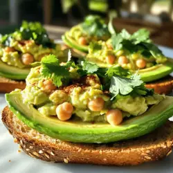 - 1 ripe avocado - 1 cup canned chickpeas - 1 tablespoon tahini - 1 tablespoon lemon juice - 1 small garlic clove The main ingredients create a tasty and creamy mix. Start with a ripe avocado. It should feel soft but not mushy. Next, use canned chickpeas for ease. Drain and rinse them before adding. Tahini gives it a nutty flavor. Lemon juice adds freshness and brightness. Finally, minced garlic brings a nice kick to the dish. - Salt and pepper - 1/4 teaspoon smoked paprika Seasoning is key for flavor. A pinch of salt and pepper enhances all the ingredients. Smoked paprika adds depth and a slight smokiness. Adjust these according to your taste. - Fresh cilantro or parsley - Olive oil Garnishes make your dish look beautiful. Fresh cilantro or parsley adds color and a burst of flavor. A drizzle of olive oil can add richness. Use these to elevate your presentation. For the full recipe, check out the [Full Recipe]. To start, gather your ingredients. You need a ripe avocado, canned chickpeas, tahini, lemon juice, garlic, salt, pepper, smoked paprika, and fresh herbs. Make sure you have a medium mixing bowl, a fork, and a cutting board. A sharp knife helps when slicing the avocado and garlic. 1. Scoop the avocado: Cut the avocado in half. Remove the pit. Use a spoon to scoop the flesh into your mixing bowl. 2. Add chickpeas and flavors: Pour in the drained chickpeas, tahini, lemon juice, and minced garlic. Sprinkle in salt, pepper, and smoked paprika. 3. Mash it up: Grab your fork. Start mashing the avocado and chickpeas together. You can decide how creamy you want it. Keep some chunks for texture if you like! 4. Taste and adjust: After mashing, taste the mix. Add more salt, pepper, or lemon juice if needed. You can serve this smash in many fun ways. Spread it on toasted whole-grain bread for a healthy snack. It also works well in lettuce cups for a light meal. For an extra touch, drizzle with olive oil and sprinkle more smoked paprika on top. You can enjoy this dish any time of the day! Check the Full Recipe for more details and tips. To make your avocado chickpea smash taste even better, try adding more ingredients. You could mix in diced tomatoes or chopped red onion for a fresh twist. Fresh herbs like basil or dill can also bring a burst of flavor. Adjust the seasoning to fit your taste. If you want it tangy, add more lemon juice. For spice lovers, a pinch of cayenne can kick it up a notch. You can choose how smooth or chunky you want your smash. For a smooth texture, mash the avocado and chickpeas well. If you prefer a chunky style, leave some chickpeas whole when mashing. You can also add crunch with ingredients like diced cucumbers or toasted nuts. This gives the dish a fun contrast. Serve your smash in creative ways. Try it on toasted whole-grain bread or in crisp lettuce cups for a fresh take. For a special touch, drizzle olive oil on top and sprinkle extra smoked paprika. Pair it with a side salad or fresh veggies to create a complete meal. Enjoy your delicious and healthy dish! {{image_2}} You can switch up the legumes in this dish. Try black beans or white beans instead of chickpeas. Both options add unique flavors. You can also use fresh vegetables like diced cucumbers or bell peppers for extra crunch. If you want a vegan option for tahini, just use sunbutter or almond butter. These swaps keep the dish tasty and fresh. For a spicy kick, add diced jalapeños or a dash of hot sauce. This change brings heat and excitement to the smash. If you prefer a Mediterranean twist, incorporate chopped olives or crumbled feta cheese. These ingredients add a salty and briny flavor that pairs well with the creamy avocado. You can make the avocado chickpea smash ahead of time. Store it in an airtight container in the fridge. It stays fresh for about two days. To enjoy it later, try spreading it on whole-grain toast or using it as a dip for veggies. This dish is versatile and works well in salads or wraps too. For more detailed instructions, check out the Full Recipe. After making your Easy Avocado Chickpea Smash, place it in an airtight container. This helps keep it fresh. Store the container in the fridge. Consume it within 2 to 3 days for the best taste. If you notice any change in color or smell, it's best to toss it out. You can freeze Avocado Chickpea Smash, but it may change in texture. To freeze, scoop the smash into a freezer-safe bag. Remove as much air as you can before sealing. It will last for about a month in the freezer. When you're ready to eat, thaw it overnight in the fridge. Reheat gently in a bowl over warm water or in the microwave. Stir well before serving. Avocados tend to brown quickly, but there are ways to keep them vibrant. Use lemon juice in your smash; it acts as a natural preservative. Simply mix in a tablespoon of lemon juice right after mashing. You can also press plastic wrap directly onto the surface of the smash to limit air exposure. This will help keep your dish looking fresh and bright. You can serve this dish in many fun ways. Here are a few ideas: - Spread it on toasted whole-grain bread. - Use it as a dip with fresh veggies or pita chips. - Scoop it into lettuce cups for a light meal. - Top it on your favorite crackers for a quick snack. - Garnish with fresh herbs for a pop of color and flavor. Each style adds a unique twist to this tasty smash! Yes, you can prepare this dish ahead of time. Here are some tips for meal prep: - Make the smash and store it in an airtight container. - Keep it in the fridge for up to two days. - If you make it in advance, add a little extra lemon juice to keep it fresh. This way, you can enjoy it whenever you want without much hassle! Absolutely! Easy Avocado Chickpea Smash has many health benefits. Here are some highlights: - Avocado is rich in healthy fats that are good for your heart. - Chickpeas provide protein and fiber, keeping you full longer. - Tahini adds a nutty flavor and boosts calcium content. - Garlic may help lower blood pressure and improve heart health. This dish is not just tasty but also a great choice for a healthy lifestyle! You learned how to make a tasty Avocado Chickpea Smash. I covered key ingredients like ripe avocado and canned chickpeas, along with seasonings and possible garnishes. You now know the steps for mixing, mashing, and serving this dish. Remember, you can swap ingredients to suit your taste or try new flavors. Store leftovers properly and enjoy it throughout the week. With these tips, you can create a healthy, easy meal whenever you want. Dive in and enjoy your cooking adventure!