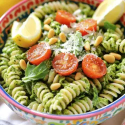 Spring Greens Pesto Pasta Bowl Fresh and Tasty Dish