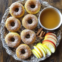 - 2 cups all-purpose flour - 1 cup apple cider - 1/2 cup granulated sugar - 1/2 cup brown sugar, packed - 2 teaspoons baking powder - 1 teaspoon baking soda - 1 teaspoon ground cinnamon - 1/2 teaspoon ground nutmeg - 1/2 teaspoon salt - 2 large eggs - 1/4 cup unsalted butter, melted - 1 teaspoon vanilla extract - 1/2 cup apple sauce - Additional cinnamon sugar for topping To make baked apple cider donuts, gather your ingredients first. Each one plays a key role in the flavor and texture. The all-purpose flour gives the donuts structure. Apple cider adds a rich sweetness and moisture that you’ll love. Sugar comes in two forms: granulated and brown. The granulated sugar adds a clean sweetness. The brown sugar brings a deep, caramel flavor. Baking powder and baking soda help the donuts rise, making them fluffy. Cinnamon and nutmeg provide warmth and spice, perfect for fall. Salt balances the sweetness. Eggs bind everything together and add richness. Butter adds moisture and flavor, while vanilla extract enhances the taste. Apple sauce keeps the donuts moist and delicious. Don’t forget the cinnamon sugar for the topping! This mixture adds a sweet crunch that you won’t want to miss. You can find the full recipe for baked apple cider donuts to guide you through the process. Each donut has about 150 calories. The macronutrients break down as follows: - Carbohydrates: 28g - Protein: 2g - Fat: 5g This makes them a fun treat that won’t ruin your day. These donuts offer a delightful taste experience. The sweetness from the sugars pairs well with the spices. The warmth of cinnamon and nutmeg fills your mouth with cozy flavors. The texture is light and fluffy, unlike fried donuts. Each bite feels soft and tender. The outer layer, coated in cinnamon sugar, adds a nice crunch that makes them truly special. You will want to enjoy these treats with a warm drink! - Preheat your oven to 350°F (175°C). - Grease your donut pan with non-stick spray. - Gather all your ingredients. Measure them out to keep things smooth. - In a large bowl, whisk together the flour, baking powder, baking soda, cinnamon, nutmeg, and salt. Set this aside. - In another bowl, mix the apple cider, granulated sugar, brown sugar, eggs, melted butter, vanilla extract, and apple sauce. Stir until well combined. - Slowly add the dry mix to the wet mix. Stir gently to combine. Don’t over-mix; a few lumps are okay. - Transfer the batter into a piping bag or a zip-top bag with a corner cut off. - Fill each donut mold about 2/3 full. - Bake in the preheated oven for 12-15 minutes. Check doneness by inserting a toothpick. It should come out clean. - Let the donuts cool in the pan for about 5 minutes before moving them to a wire rack. - While they are still warm, roll each donut in cinnamon sugar to coat. For the full recipe, you can refer to the detailed instructions above. - Over-mixing the batter: This can make your donuts tough. Mix just until combined. - Not greasing the donut pan properly: If you skip this, the donuts may stick. Use non-stick spray for best results. - Optional ingredients for flavor enhancement: You can add nuts or chocolate chips for extra taste. A dash of ginger or cloves can also spice things up. - Adjusting sweetness to taste: If you like sweeter donuts, add a bit more sugar. Taste the batter before baking, and tweak as needed. - Presentation tips with apple cider: Serve your donuts on a nice platter. A small bowl of warm apple cider makes a great dip. Add thin apple slices for a fresh look. - Pairing ideas for beverages: These donuts go well with coffee or tea. Consider a spiced chai or hot chocolate for a cozy vibe. Enjoy your baking adventure with these tips! Don't forget to check out the full recipe for more details. {{image_2}} You can easily change the taste of baked apple cider donuts. Try adding nuts like walnuts or pecans for a nice crunch. If you love chocolate, mix in chocolate chips. They add a rich flavor that pairs well with the spices. For a twist, use different spices like cardamom or ginger. These options can create new favorites. You might want to change this recipe to fit your diet. For gluten-free donuts, swap all-purpose flour with a gluten-free blend. Many brands work well, so pick one you trust. If you prefer a vegan option, replace eggs with flaxseed meal or applesauce. Use plant-based butter instead of regular butter to keep it dairy-free. Baked apple cider donuts fit nicely with different seasons. In the fall, top them with maple glaze or caramel drizzle. You can add chopped nuts or sprinkles for extra flair. During the holidays, roll them in crushed candy canes or add pumpkin spice. These changes make them festive and fun! For the full recipe, check the section above to get started on your baking adventure! To keep your baked apple cider donuts fresh, store them at room temperature. Use an airtight container to prevent them from drying out. If you want to keep them longer, refrigerate them. However, they might lose some of their fluffiness. You can also freeze the donuts. Wrap each donut in plastic wrap and place them in a freezer bag. They can stay fresh for up to three months in the freezer. Baked apple cider donuts last about 2-3 days at room temperature. If you store them in the fridge, they can last up to a week. However, the best taste and texture are within the first few days. For frozen donuts, thaw them in the fridge overnight before enjoying. To keep your donuts soft when reheating, use the microwave. Heat them for about 10-15 seconds. If you prefer a crispier texture, warm them in the oven at 350°F for about 5 minutes. This will refresh the donuts and bring back their fluffy goodness. For more details, you can check the Full Recipe. To make baked apple cider donuts, gather your ingredients. Mix dry and wet items in separate bowls. Combine them carefully. Fill your donut pan and bake at 350°F for 12-15 minutes. Let them cool and roll in cinnamon sugar. Enjoy the sweet taste of fall! Yes, you can use store-bought apple cider. It works well in this recipe. Just make sure it is fresh and without added sugars. This will keep the flavor rich and true to the season. If you have leftover donuts, store them in an airtight container. They keep well for a few days. You can also freeze them for later. Just thaw and warm them in the oven for a treat any time. Baked apple cider donuts stay fresh for about 2-3 days at room temperature. If you keep them in the fridge, they last a bit longer. Freezing extends their life up to three months. Yes, you can make this recipe without eggs. Use a substitute like applesauce or a flax egg. This keeps the donuts moist while making them suitable for a vegan diet. You can find the full recipe for baked apple cider donuts in the section above. It includes all the ingredients and steps you need to create these fluffy treats. In this blog post, we covered how to make delicious baked apple cider donuts. You learned the key ingredients, from flour to apple cider, and how they create great flavors. I walked you through step-by-step instructions for baking, along with tips to avoid common mistakes. We also explored variations and how to store them. Remember, baking is fun! Experiment with flavors and share your creations. Enjoy your homemade donuts!