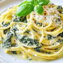 Creamy Garlic Spinach Pasta Quick and Tasty Recipe