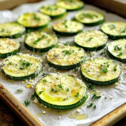 - 2 medium zucchinis, sliced into ¼ inch rounds - 3 tablespoons olive oil - 4 cloves garlic, minced - 1 teaspoon dried oregano - 1 teaspoon dried thyme - ½ teaspoon smoked paprika - Salt and pepper to taste - ¼ cup grated Parmesan cheese - Fresh parsley, chopped (for garnish) The key ingredient here is zucchini. Zucchini is mild in taste and very versatile. It absorbs flavors well. You want to choose firm zucchinis with smooth skins. Fresh garlic adds a punch. It brings a great aroma and taste. I love using minced garlic for this dish. Olive oil helps make the zucchini tender. It also helps the garlic and spices stick. I like using extra virgin olive oil for its flavor. The dried oregano and thyme add a lovely herbal note. Smoked paprika gives a hint of warmth. Adjust salt and pepper to your taste. Finally, the grated Parmesan cheese adds a rich, savory finish. It melts beautifully and creates a golden crust. - Additional herbs or spices - Alternate cheeses - Vegetables to combine You can mix it up by adding different herbs. Basil or rosemary can change the flavor profile. You can also switch cheeses. Try mozzarella for a lighter touch or feta for a tangy kick. If you want to add more veggies, consider bell peppers or mushrooms. They pair well with zucchini and add color. Feel free to experiment and make this dish your own! To start, slice two medium zucchinis into ¼ inch rounds. I find using a sharp knife helps create clean edges. Make sure each slice is the same thickness. This step is key for even cooking. If the slices vary in size, some may be too soft while others stay crunchy. Next, grab a large bowl. Combine three tablespoons of olive oil with four minced garlic cloves. Add one teaspoon each of dried oregano and dried thyme. Don’t forget half a teaspoon of smoked paprika, plus salt and pepper to taste. Mix well to ensure all the herbs blend together. For the best flavor, coat each zucchini round thoroughly. This way, every bite bursts with taste. Now, preheat your oven to 425°F (220°C). Line a baking sheet with parchment paper. This makes cleanup easier. Spread the zucchini rounds in a single layer on the sheet. Sprinkle a quarter cup of grated Parmesan cheese over them. Bake for 15 to 20 minutes. Look for a tender texture and a golden cheese topping. Once done, let them cool slightly before serving. For the full recipe, check out the detailed instructions. To get that golden cheesy topping, use different cheeses. You can try mozzarella for a gooey texture or cheddar for a sharp flavor. I love adding a sprinkle of feta for a salty kick. Broil the zucchini for the last few minutes to make it crispy. Just keep an eye on it, so it doesn't burn. Before baking, marinate the zucchini in the garlic herb mix. This lets the flavors soak in better. Use fresh herbs like basil or dill for a bright touch. You can also add a squeeze of lemon juice for extra zest. These small steps can make a big difference in taste. Serve these rounds as a side dish with grilled chicken or fish. They also pair well with pasta. For a fun twist, stack them on skewers for a colorful appetizer. You can even layer them in a small bowl for a beautiful presentation. Check out the Full Recipe for more ideas! {{image_2}} If you want to make this dish vegan, you can easily swap out the cheese. Use nutritional yeast for a cheesy flavor without dairy. It's packed with nutrients and gives a nice taste. You can also try vegan cheese shreds. They melt well and add creaminess. For seasonings, add a touch of lemon juice. It brightens the dish and adds a fresh twist. You can also try smoked salt instead of regular salt. It gives a unique flavor that works well with the herbs. If you like heat, you can spice up your zucchini rounds. Add cayenne pepper or crushed red pepper flakes to the garlic mixture. Start with a small amount, then taste. You can always add more if you want extra kick. You can also include jalapeños or chili peppers. Slice them thin and mix them with the zucchini. This adds color and heat, making your dish exciting and flavorful. You can change up the flavors based on the season. In summer, try adding fresh corn or cherry tomatoes. They add sweetness and make the dish bright. In fall, consider using herbs like sage or rosemary. They add warmth and richness to your dish. Feel free to mix in other vegetables too. Bell peppers or mushrooms can add texture and taste. Adjust the baking time if you add more veggies to ensure everything cooks evenly. To store leftover garlic herb zucchini rounds, cool them first. Once cool, place them in a container. Use an airtight container to keep them fresh. You can store them in the fridge for up to three days. This helps maintain their flavor and texture. You can freeze zucchini rounds before or after baking. If you freeze them before baking, slice and coat them, then freeze in a single layer on a baking sheet. Once frozen, pack them in a freezer bag. If you freeze them after baking, cool them completely before storing. They can last up to three months in the freezer. For the best results, thaw them overnight in the fridge before reheating. When reheating, you can choose the oven or microwave. The oven gives a better crunch. Preheat it to 350°F (175°C) and bake for about 10 minutes. If you use the microwave, heat it in short bursts to avoid sogginess. For crunchiness, try broiling them for a couple of minutes. This will keep that lovely texture. Enjoy your garlic herb zucchini rounds at their best! For the full recipe, check out the complete section above. You can tell when zucchini is done by looking for a few signs. First, the zucchini will look soft and tender. Second, the cheese on top will be golden brown. Lastly, if you poke a piece with a fork, it should easily slide in. These clues help ensure your Garlic Herb Zucchini Rounds are ready to enjoy. Yes, you can use different herbs in this recipe. If you want a fresh taste, try using basil or rosemary. Parsley adds a nice touch, too. For a bolder flavor, thyme or dill can work well. Mix and match to find your favorite combination! The choice of herbs can make your Garlic Herb Zucchini Rounds unique every time. Grilling zucchini rounds is a great idea. First, slice them the same way as for baking. Brush them with olive oil and your herb mix. Preheat the grill to medium heat. Grill each round for about 3-4 minutes on each side. This method gives a nice smoky flavor. Plus, you get those lovely grill marks! Enjoy your grilled Garlic Herb Zucchini Rounds as a tasty treat. This blog post shared how to prepare delicious zucchini rounds. You learned about the key ingredients, like garlic, olive oil, and Parmesan cheese. I also covered optional additions, like other cheeses or spices, for more flavor. Make sure to follow the tips for baking and storing to keep your zucchini fresh. You can even try variations like vegan or spicy options. With these steps, you can create a tasty dish that everyone will enjoy, making healthy eating fun and easy.