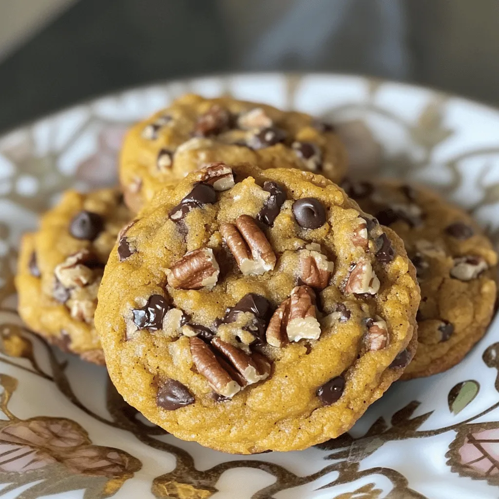 To make these Maple Pecan Pumpkin Breakfast Cookies, you will need: - 1 cup pure pumpkin puree - 1/2 cup natural almond butter - 1/4 cup pure maple syrup - 1 teaspoon vanilla extract - 1 teaspoon ground cinnamon - 1/2 teaspoon ground nutmeg - 1/4 teaspoon salt - 1 teaspoon baking powder - 1 1/2 cups rolled oats - 1/4 cup chopped pecans - 1/4 cup dark chocolate chips (optional) These ingredients blend to create a warm, inviting flavor. The pumpkin puree gives moisture and a lovely orange hue. Almond butter adds healthy fats and creaminess. Maple syrup sweetens the mix naturally, while spices like cinnamon and nutmeg bring warmth. You can swap some ingredients if you like. Here are a few ideas: - Almond butter: Use peanut butter or sunflower seed butter for nut-free options. - Maple syrup: Substitute with honey or agave syrup for a different sweetness. - Rolled oats: Quick oats work, but avoid instant oats as they change the texture. - Pecans: Try walnuts or hazelnuts for a different crunch. - Dark chocolate chips: Use white chocolate or skip them for a less sweet cookie. These swaps help you customize the recipe to fit your taste or dietary needs. These cookies are not just tasty; they are also healthy. Here’s a quick look at their benefits: - Pumpkin: High in fiber and vitamin A. - Almond butter: Rich in protein and healthy fats. - Oats: Provide whole grains and keep you full longer. - Pecans: Offer antioxidants and healthy fats. Each cookie packs a punch of nutrients. They are great for breakfast or a snack. Enjoy them with a cup of tea or coffee for a delightful start to your day! 1. First, preheat your oven to 350°F (175°C). This ensures even baking. 2. Next, grab a large mixing bowl. Combine the pumpkin puree, almond butter, maple syrup, and vanilla extract. Mix until smooth and creamy. 3. In another bowl, whisk together the ground cinnamon, nutmeg, salt, and baking powder. This step adds great flavor. 4. Now, slowly add the dry mixture to the wet mixture. Stir until everything is well mixed. 5. Fold in the rolled oats, chopped pecans, and dark chocolate chips, if you like. Make sure they are evenly spread in the dough. 6. Using a tablespoon, scoop the cookie dough onto your prepared baking sheet. Leave space between each scoop. The cookies will spread while baking. 7. Gently flatten each dough ball with the back of a spoon. This helps them bake evenly. 8. Place the baking sheet in your preheated oven. Bake the cookies for 12 to 15 minutes. Look for lightly golden edges. 9. Once baked, take the cookies out of the oven. Let them cool on the baking sheet for 5 minutes. This helps them set. 10. After that, transfer the cookies to a wire rack to cool completely. Serve these cookies warm. Stack them on a nice plate. Drizzle some extra maple syrup on top for a sweet touch. Enjoy your delightful treat! To make the best Maple Pecan Pumpkin Breakfast Cookies, follow these simple tips: - Use fresh pumpkin puree. It gives a better flavor than canned. - Measure ingredients carefully. Accurate measurements help cookies hold together. - Mix well but don’t overmix. Combine until just blended for soft cookies. - Chill the dough. If it feels too wet, chill it for 30 minutes. - Space them out. Leave enough space on the baking sheet for spreading. Avoid these common mistakes when making your cookies: - Skipping the baking powder. It helps cookies rise and not be flat. - Using old spices. Fresh spices enhance the flavor of the cookies. - Not preheating the oven. A hot oven ensures even baking and a nice texture. - Ignoring baking time. Overbaking dries them out; watch for golden edges. - Forgetting to cool on the rack. This step prevents sogginess and keeps them crispy. You can enhance the flavors of your cookies in fun ways: - Add a pinch of sea salt. It boosts sweetness and makes flavors pop. - Mix in dried fruit. Raisins or cranberries add chewiness and extra flavor. - Use flavored almond butter. Try vanilla or maple for a twist. - Add spices. Experiment with ginger or allspice for more warmth. - Drizzle with maple syrup. This adds sweetness and a lovely shine when serving. {{image_2}} You can switch the pecans for any nut you prefer. Walnuts add a rich taste. Cashews offer a creamy texture. If you want a nut-free cookie, try sunflower seeds. They bring a nice crunch without the nuts. To make these cookies vegan, use a plant-based butter instead of almond butter. You can also replace the maple syrup with agave nectar. For gluten-free cookies, choose certified gluten-free oats. These tiny changes keep the cookies tasty and fun! Feel free to get creative with flavors! Add a pinch of ginger or cloves for extra warmth. You can also mix in raisins or dried cranberries for a fruity twist. If you love chocolate, swap dark chocolate chips for white chocolate or butterscotch chips. These small swaps can make a big difference! To keep your Maple Pecan Pumpkin Breakfast Cookies fresh, store them in an airtight container. This helps prevent them from drying out. Place a piece of parchment paper between layers of cookies to avoid sticking. They’ll stay tasty for about five days at room temperature. If you want to keep them longer, consider freezing! Freezing is a great way to save extra cookies. Let them cool completely first. Then, wrap each cookie in plastic wrap or place them in a freezer bag. Make sure to remove as much air as you can. They will stay good in the freezer for about three months. Label your bags with the date so you know when to use them. When you’re ready to enjoy your frozen cookies, let them thaw in the fridge overnight. You can also heat them up in the microwave for about 15 seconds. This warms them nicely without drying them out. If you prefer a little crunch, pop them in the oven at 350°F (175°C) for five minutes. Enjoy them warm for the best taste! Yes, you can use fresh pumpkin. Start by roasting a pumpkin until soft. Then, scoop out the flesh and mash it. You need about one cup of pumpkin puree for this recipe. Fresh pumpkin adds a bright flavor. It can also make your cookies taste even fresher. Just make sure to drain any extra moisture. This will keep your cookies from being too wet. These cookies stay fresh for about a week. Store them in an airtight container at room temperature. If you want them to last longer, put them in the fridge. They will stay good for up to two weeks in the fridge. If you freeze them, they can last for up to three months. Just let them cool fully before you freeze them. This keeps them tasty and prevents freezer burn. Absolutely! These cookies are great for meal prep. They are easy to make in batches. You can grab one for a quick breakfast or snack. They hold up well, so you can make them ahead. Just bake them, cool them, and store them properly. This way, you have a delicious, nutritious treat ready to go. This blog covered all aspects of cookie-making. We discussed ingredients, substitutions, and nutrition. I shared step-by-step instructions for baking and serving your cookies. You learned tips for perfect cookies and how to avoid mistakes. We explored various cookie variations and storage methods. In conclusion, baking cookies can be simple and fun. Get creative and enjoy the process!