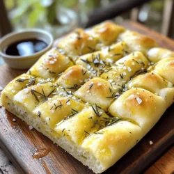 - 4 cups all-purpose flour - 1 ½ cups warm water - 2 teaspoons active dry yeast - 2 teaspoons sugar - 2 teaspoons salt - ¼ cup olive oil - 1 tablespoon dried oregano - 1 tablespoon dried basil - 1 tablespoon fresh rosemary, chopped (or 1 teaspoon dried) - Flaky sea salt for topping To make Italian herb focaccia bread, gather these main ingredients first. The flour gives the bread its structure. Warm water helps activate the yeast. Sugar feeds the yeast, so it grows. Salt adds flavor and helps control yeast activity. Olive oil adds richness and moisture. - Best herbs for focaccia - Fresh vs. dried herbs For the best flavor, use a mix of fresh and dried herbs. Dried oregano and basil give strong flavors. Fresh rosemary adds a lovely aroma. You can mix and match according to your taste. If you use fresh herbs, add more for a stronger taste. - Mixing bowls - Baking sheets - Kitchen towel You will need a few simple tools. A mixing bowl helps combine all your ingredients. Use a baking sheet for baking the bread. A kitchen towel keeps the dough warm while it rises. These tools make the process easy and fun. To start, you need to combine warm water, sugar, and yeast in a small bowl. The water should be about 110°F, which feels warm but not hot. Mix these three ingredients well. Let this sit for about 5 to 10 minutes. You want to see bubbles form on top. This frothing means the yeast is alive and ready to work. Next, you will prepare the dry ingredients. In a large mixing bowl, add 4 cups of all-purpose flour, 2 teaspoons of salt, 1 tablespoon of dried oregano, and 1 tablespoon of dried basil. Mix these dry ingredients together. Make a well in the center of this mixture. Now, pour the frothy yeast mixture and ¼ cup of olive oil into the well. Use a wooden spoon to mix everything until it comes together. Now, it's time to knead the dough. Sprinkle some flour on your work surface. Transfer the dough onto this surface. Knead the dough for about 8 to 10 minutes. You want it to feel smooth and elastic. Once done, place the dough in a greased bowl. Cover it with a kitchen towel. Let it rise in a warm spot for about 1 to 2 hours. It should double in size. After the dough has risen, gently punch it down to remove air. Now, shape it into a rectangle. Spread the dough out on a well-greased baking sheet. Use your fingers to make dimples all over the surface. This helps the bread rise and cook evenly. Drizzle some olive oil over the top. Let it rise again for 20 to 30 minutes. Before baking, preheat your oven to 400°F (200°C). Once your dough has risen again, it is time to bake. Place the baking sheet in the oven and bake for 20 to 25 minutes. The bread is ready when it is golden brown and sounds hollow when tapped. Remove it from the oven and let it cool a bit before slicing. Enjoy your fresh Italian herb focaccia! How to tell when dough is ready: You will know your dough is ready when it doubles in size. After the first rise, it should feel soft and airy. When you press it gently, the dough should spring back slowly. Tips for achieving a smooth, elastic dough: To get a smooth dough, knead it for at least eight minutes. This helps develop gluten, which gives the bread its structure. If the dough sticks to your hands, sprinkle a little more flour while kneading. Importance of using quality olive oil: Using good olive oil makes a big difference in taste. It adds richness and depth to your focaccia. Look for extra virgin olive oil with a fruity or peppery flavor for the best results. Creative ways to drizzle olive oil: You can drizzle olive oil over the dough before baking. For extra flavor, mix in fresh herbs or garlic with the oil. This will infuse the bread with delightful tastes. Popular herb variations to try: Classic choices include oregano, basil, and rosemary. You can also try thyme, sage, or even dill. Each herb brings a unique flavor that enhances your focaccia. How to experiment with spices: Feel free to mix and match herbs based on your taste. If you love garlic, add minced cloves. For a spicy kick, sprinkle some red pepper flakes. This is your chance to get creative with flavors! {{image_2}} You can mix herbs to create unique flavors in your focaccia. Try using a blend of: - Oregano - Basil - Thyme - Sage Adding garlic or cheese can elevate your bread. Minced garlic gives a rich, savory taste. You can also sprinkle shredded cheese on top for a gooey texture. Focaccia can have many toppings. You can add: - Cherry tomatoes - Black olives - Caramelized onions You can even make sweet focaccia. Use honey, fruit, or nuts for a tasty twist. If you need a gluten-free version, use alternative flours. Good options include: - Almond flour - Coconut flour - Gluten-free all-purpose flour Adjust the yeast and rise time. Gluten-free dough may need longer to rise to get the right texture. To keep your focaccia fresh, place it in an airtight container. This helps keep moisture in. If you do not have a container, wrap it in plastic wrap. Storing focaccia at room temperature is best for short-term use. Avoid the fridge as it can dry out the bread. When it comes to reheating, the oven is your best friend. Preheat it to 350°F (175°C). Place the focaccia on a baking sheet and warm it for about 10 minutes. This restores its crispy texture. Microwaves can work too, but they often leave the bread soggy. If you use a microwave, heat it in short bursts of 15 seconds. This way, you can check the texture often. To freeze focaccia, let it cool completely first. Wrap it tightly in plastic wrap. Then, place it in a freezer bag or container. This stops freezer burn. When you are ready to eat it, thaw focaccia in the fridge overnight. After thawing, reheat it in the oven to bring back its fresh taste. Focaccia is a flat Italian bread. It is soft and fluffy with a crispy top. This bread dates back to ancient Rome. It often has olive oil and herbs mixed in the dough. You can enjoy focaccia as a side dish or snack. It pairs well with olive oil for dipping. Yes, you can make focaccia without yeast. You can use baking powder or baking soda instead. These options will give you a quick bread. Just remember, the texture will vary. Yeast gives focaccia its classic rise and chewy feel. Toppings can enhance focaccia's flavor. You can try these ideas: - Cherry tomatoes - Olives - Caramelized onions - Cheese - Fresh herbs Feel free to mix and match. Just press toppings into the dough before baking. Focaccia stays fresh for about three days. Store it in an airtight container. You can also wrap it in foil. If you want to keep it longer, freeze it. Frozen focaccia lasts up to three months. Yes, you can prep focaccia ahead of time. Make the dough and let it rise. After the first rise, shape it and store it in the fridge. You can bake it the next day. Just allow it to come to room temperature before baking. In this post, we covered how to make delicious Italian herb focaccia bread. You learned about key ingredients, the use of fresh or dried herbs, and the right tools. Following my step-by-step guide ensures great results. We shared tips for perfect dough and creative variations. Remember, good olive oil makes a big difference. With simple storage tips, you'll keep your focaccia fresh. Try experimenting with flavors and toppings. Baking focaccia is fun and rewarding. Enjoy your baking journey with this tasty treat!
