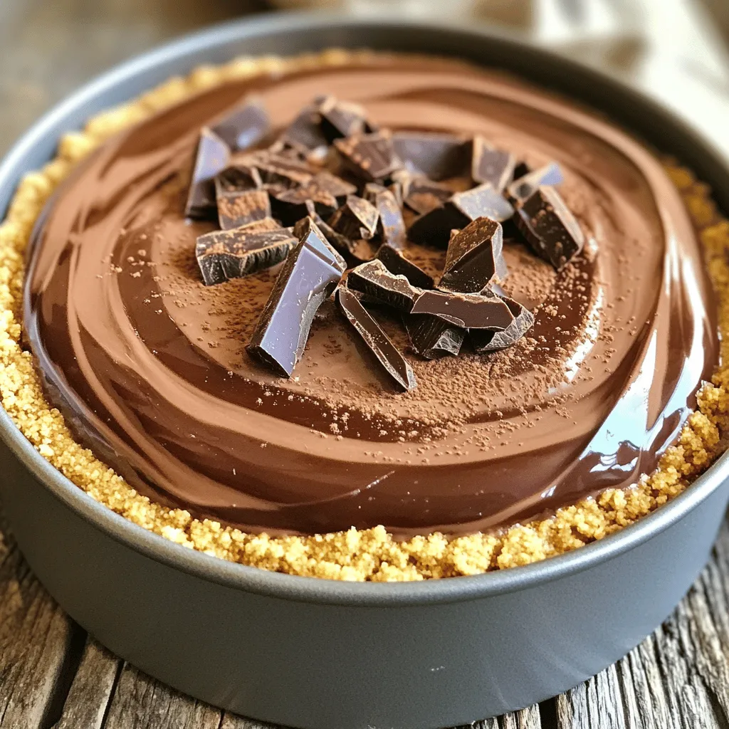- 1 ½ cups graham cracker crumbs - ½ cup unsalted butter, melted - 2 cups cream cheese, softened - 1 cup Nutella - 1 cup powdered sugar - 1 teaspoon vanilla extract - 1 cup heavy whipping cream To make a delicious no bake Nutella cheesecake, you need key ingredients. The graham cracker crumbs form a tasty crust. The melted unsalted butter binds these crumbs together. Next, you need cream cheese to create a rich and creamy filling. Nutella adds that amazing chocolate-hazelnut flavor we all love. Powdered sugar brings a sweet touch, while vanilla extract enhances the taste. Finally, heavy whipping cream makes the filling light and fluffy. - Chocolate shavings - Cocoa powder You can garnish your cheesecake with chocolate shavings or cocoa powder. These add flair and extra flavor. They make your dessert look fancy and appealing. You can get creative with these toppings to impress your guests. Start by mixing the graham cracker crumbs with melted butter in a bowl. Stir until the crumbs look like wet sand. This is key for a tasty crust. Next, take a 9-inch springform pan. Press the mixture firmly into the bottom. Make sure it is even all around. This helps the crust hold together. Place the pan in the fridge to set while you move on to the filling. In a large bowl, beat the softened cream cheese until it is smooth. This will take a few minutes. You want a creamy base for your cheesecake. Now, add Nutella, powdered sugar, and vanilla extract to the bowl. Beat the mixture until it is fluffy and well blended. The Nutella gives it a rich, chocolaty flavor. In another bowl, whip the heavy cream until it has soft peaks. This means it should hold its shape but still be soft. Gently fold the whipped cream into the Nutella mixture. Be careful not to deflate the whipped cream. This keeps your cheesecake light and airy. Pour the Nutella cheesecake filling over the chilled crust. Spread it out evenly with a spatula. This creates a smooth top. Cover the cheesecake with plastic wrap. Place it back in the refrigerator for at least 4 hours. For the best taste, let it chill overnight. This helps the flavors blend and firm up. Before serving, you can add chocolate shavings or a dusting of cocoa powder on top for a lovely finish. Enjoy your delicious no-bake Nutella cheesecake! To get the best texture, use softened cream cheese. Soft cream cheese blends easily and makes the filling creamy. Leave it out for about an hour before mixing. When you fold the whipped cream, use a gentle touch. Start by adding a bit of whipped cream to the Nutella mixture. Stir slowly to combine. Then, add the rest of the whipped cream. This keeps the air in the whipped cream, making your cheesecake light and fluffy. You can add extra flavors to your cheesecake for fun twists. Try mixing in a splash of coffee or a bit of hazelnut extract. It deepens the Nutella taste and adds a new layer of flavor. If you want a sweeter cheesecake, adjust the powdered sugar. Start with a cup and taste. Add more sugar if you like it sweeter. Just remember, too much sugar can overpower the Nutella, so taste as you go! {{image_2}} If you want a nut-free cheesecake, you can swap Nutella with other spreads. Look for chocolate spreads made without nuts. Sunflower seed butter is a great option too. It gives you a creamy base and a nice taste without nuts. You can change up the flavors in your cheesecake to keep it fresh. Adding coffee or hazelnut flavoring gives your dessert a rich twist. Just a teaspoon can make a big difference! If you love fruit, consider adding toppings like strawberries or bananas. They add a bright flavor and make your cheesecake look pretty. You can also drizzle some fruit sauce on top for extra fun. You can store your No Bake Nutella Cheesecake in the fridge for up to five days. Make sure to cover it tightly with plastic wrap. This keeps it fresh and protects it from other odors in your fridge. If you cut slices, cover the cut edges too. This way, you enjoy the creamy taste every time. Freezing is a great way to keep your cheesecake longer. Wrap it tightly in plastic wrap and then foil. This helps prevent freezer burn. You can freeze it for up to two months. To thaw, place it in the fridge overnight before serving. This keeps the texture smooth and creamy. Enjoy your cheesecake even after some time! Yes, you can use a different crust. Here are some tasty options: - Oreo cookie crust: Crush Oreo cookies and mix with melted butter. - Almond flour crust: Combine almond flour with melted butter for a gluten-free option. - Graham cracker and nut mix: Add chopped nuts to graham cracker crumbs for more crunch. Each option gives a unique flavor and texture. Feel free to mix and match! You can swap cream cheese with these choices: - Greek yogurt: Use plain Greek yogurt for a lighter taste. - Silken tofu: Blend silken tofu until smooth for a vegan alternative. - Cottage cheese: Blend cottage cheese for a creamy texture without dairy. These substitutes work well and keep the cheesecake delicious. Chill the cheesecake for at least four hours. For best results, let it set overnight. This helps the flavors meld and gives a firmer texture. Patience is key to a perfect no-bake cheesecake! This cheesecake recipe uses simple ingredients like graham cracker crumbs and Nutella. You can enjoy its creamy filling after chilling it well. Remember to soften the cream cheese to get the best texture. You can also try different flavors or make it nut-free if needed. Store it carefully in the fridge or freezer for later enjoyment. Now, you are ready to make a fantastic cheesecake! Enjoy the process and the tasty results.