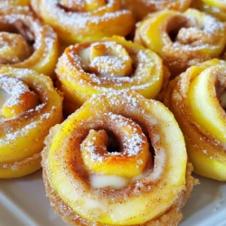 - 2 medium apples (Honeycrisp or Fuji) - 1 can (8 oz) refrigerated cinnamon roll dough - 1 teaspoon cinnamon - 1 tablespoon brown sugar - 1 tablespoon melted butter - Optional: powdered sugar for dusting - Icing from cinnamon rolls - Additional spices (nutmeg, vanilla extract) When I make Air Fryer Cinnamon Roll Apple Rings, I pick sweet apples like Honeycrisp or Fuji. Their crispness adds a nice bite. You will need one can of cinnamon roll dough. This dough makes the rings fluffy and sweet. For the cinnamon-sugar mix, combine one teaspoon of cinnamon with one tablespoon of brown sugar. This mix brings out the warm flavors. Melt one tablespoon of butter for brushing on the apple rings. It helps the cinnamon-sugar stick well. If you want to add a touch of elegance, you can dust the finished rings with powdered sugar. For more flavor, drizzle the icing from the cinnamon rolls on top. You can also add nutmeg or a splash of vanilla for a twist. These ingredients make the dish more exciting and personal. Now you're ready to create a tasty treat that looks great and tastes even better! First, grab two medium apples. I like Honeycrisp or Fuji for their sweetness. Core the apples and slice them into 1/4-inch thick rings. If you want, you can peel the apples too. Peeling makes them a bit softer, but it's up to you. In a small bowl, combine 1 teaspoon of cinnamon and 1 tablespoon of brown sugar. Mix them well. This will add a warm, sweet flavor to your apple rings. Next, unroll the can of cinnamon roll dough. You will find several rolls inside. Cut each roll into halves or thirds. This gives you small pieces of dough. Now, take a brush and coat each apple ring with 1 tablespoon of melted butter. Then, sprinkle the cinnamon-sugar mixture over both sides of the rings. Now, take a piece of the dough and wrap it around each apple ring. Leave some apple showing for a pretty look. Press the dough edges gently to seal them. Preheat your air fryer to 350°F (175°C) for about 3-5 minutes. Once it's hot, place the wrapped apple rings in a single layer in the air fryer basket. You might need to work in batches. Air fry for 8-10 minutes. Flip the rings halfway through cooking. They should turn golden brown and be cooked all the way through. Enjoy the sweet scent as they cook! Choosing the right apples is key. I love Honeycrisp or Fuji apples. They are sweet and crisp. These apples hold their shape well when cooked. Avoid soft apples like McIntosh. They can turn mushy and lose their crunch. Make sure to seal the dough around the apple rings tightly. This helps keep the apple inside. If the dough is loose, the filling may leak out. Press the edges gently as you wrap. This simple step ensures a better bite. Every air fryer cooks a bit differently. Cooking times may vary based on your model. Start with 8 minutes at 350°F. Check for a golden brown color. If necessary, add another minute or two. Flipping the rings halfway is important. This helps them cook evenly. Carefully turn each ring with tongs. This way, both sides get that lovely golden hue. Serving ideas can make your dish pop. Try adding a scoop of vanilla ice cream beside the rings. Drizzle some caramel sauce on top for extra flair. A sprinkle of powdered sugar adds sweetness and elegance. For plating, use a clean white plate. This helps the colors shine. Arrange the rings in a circle or stack them. A beautiful presentation makes every bite feel special. {{image_2}} You can change the taste of your apple rings by adding nutmeg or vanilla. A pinch of nutmeg gives warmth. Vanilla adds a sweet, rich note. Both make these treats even better! You can also try different types of dough. For example, crescent roll dough works well. It has a flaky texture that pairs nicely with the apples. Feel free to experiment and find your favorite flavor! These apple rings are great for many occasions. You can serve them warm with a scoop of ice cream. The cold ice cream melts into the warm apples. It creates a delicious mix! Another option is to drizzle caramel sauce on top. This adds a rich, sweet layer that pairs well with the cinnamon flavor. Think about when you want to serve them. They can be a tasty breakfast or a sweet dessert. Either way, everyone will enjoy them! To keep your Air Fryer Cinnamon Roll Apple Rings fresh, place them in an airtight container. This method helps prevent them from drying out. You can store them in the refrigerator for up to three days. If you want to keep them longer, consider freezing them. Just wrap each ring tightly in plastic wrap before placing them in a freezer bag. They will stay good for about a month. For the best taste, reheat the apple rings in your air fryer. Set it to 350°F (175°C) and heat for about 3-5 minutes. This method keeps the dough crispy. You can also use the microwave, but the texture may not be as nice. If using the microwave, heat for 30 seconds at a time until warm. Enjoy your sweet treat just like when it was fresh! Yes, you can use other fruits. Pears and peaches work great. They have a nice sweetness and pair well with cinnamon. Just slice them like you do with apples. This gives similar results. You can even try bananas for a fun twist! Absolutely! You can find gluten-free cinnamon roll dough in stores. Just check the labels to confirm. You can also use gluten-free pie crusts. Roll it out and wrap it around the fruit. This way, you can still enjoy the treat without gluten. Look for a golden brown color on the dough. The apples should feel soft but not mushy. If the dough is firm and cooked through, they are ready. You can also check by inserting a fork into the apples. If it goes in easily, they are done! Yes, you can prep the apple rings ahead of time. Just core and slice the apples and store them in water with some lemon juice. This keeps them from browning. You can also wrap the apple rings with dough and store them in the fridge. Just air fry them when you're ready to eat! You now know how to make tasty air fryer apple rings. We covered required ingredients, step-by-step instructions, and tips for the best results. Remember, you can add your twists with different fruits or spices. Enjoy these rings as a fun snack or a sweet treat. Store leftovers properly, and don't forget your reheating tips! Enjoy experimenting and making this recipe your own!