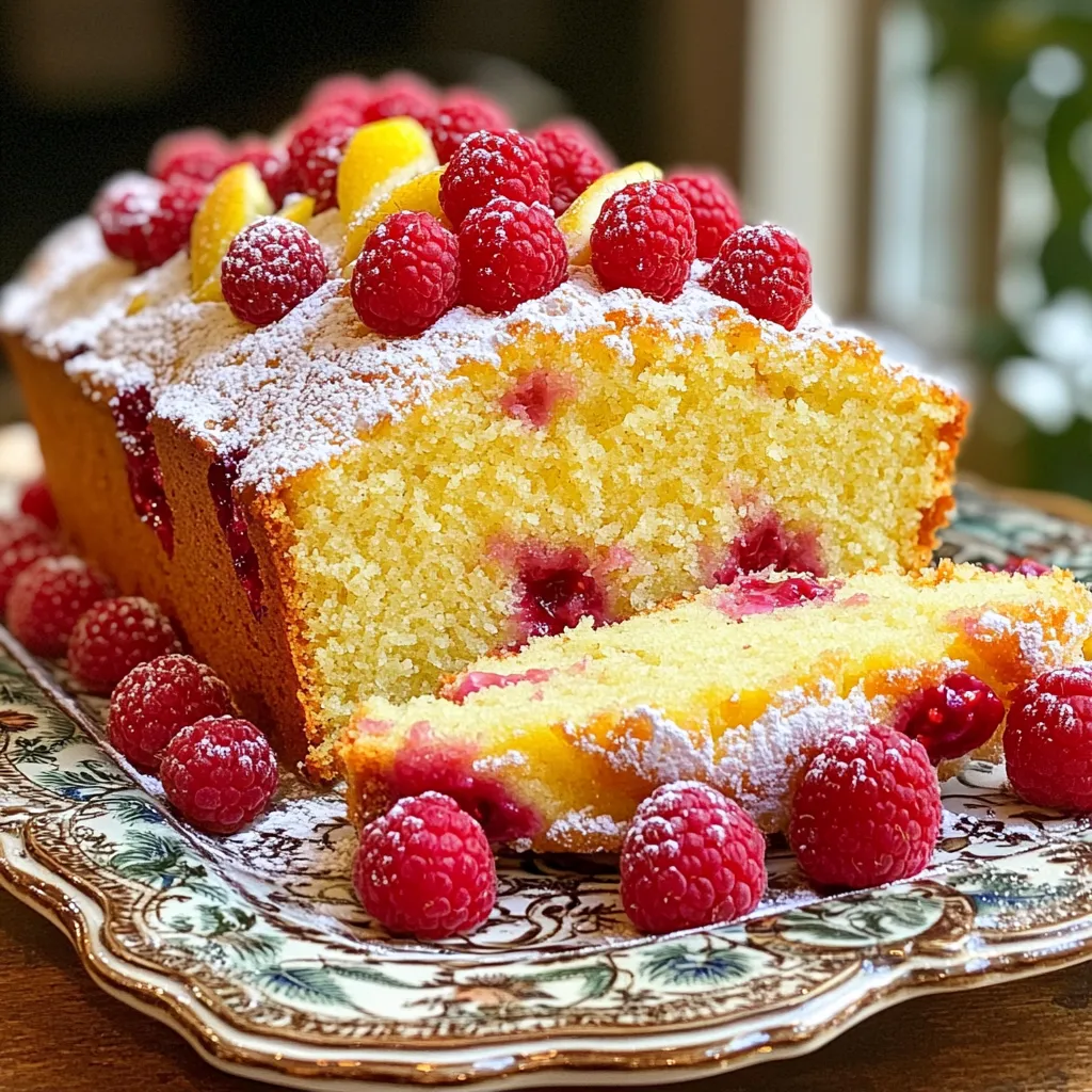 To create a delightful Lemon Raspberry Loaf Cake, gather the following ingredients: - 1 ½ cups all-purpose flour - 1 teaspoon baking powder - ½ teaspoon baking soda - ¼ teaspoon salt - ½ cup unsalted butter, softened - 1 cup granulated sugar - 2 large eggs - Zest of 1 lemon - 2 tablespoons fresh lemon juice - ½ teaspoon vanilla extract - ½ cup plain yogurt - 1 cup fresh raspberries (plus extra for garnish) - Powdered sugar for dusting Each ingredient plays a key role in making this cake both moist and flavorful. The all-purpose flour provides structure while the baking powder and soda help it rise. The salt balances the sweetness, and the unsalted butter ensures richness. Granulated sugar adds sweetness, and eggs help bind everything together. Lemon zest and juice give the cake a bright, tangy flavor. The vanilla extract offers warmth, while yogurt keeps the loaf moist. Fresh raspberries add a burst of fruitiness, making each bite special. Finally, a light dusting of powdered sugar adds a beautiful finish. When you have all your ingredients ready, you will be set to create an amazing treat. Happy baking! 1. Preheat your oven to 350°F (175°C). Grease and flour a 9x5 inch loaf pan. Set it aside. 2. In a medium bowl, whisk together the dry ingredients. This includes 1 ½ cups of all-purpose flour, 1 teaspoon of baking powder, ½ teaspoon of baking soda, and ¼ teaspoon of salt. Set this mix aside. 3. In a large bowl, cream ½ cup of softened unsalted butter with 1 cup of granulated sugar. Mix until the mixture is light and fluffy. This step takes about 3-4 minutes. 4. Add 2 large eggs one at a time. Mix well after each egg. Next, add the zest of 1 lemon, 2 tablespoons of fresh lemon juice, and ½ teaspoon of vanilla extract. Mix until just combined. 5. Now, alternate adding the dry flour mix and ½ cup of plain yogurt into the butter mixture. Start and end with the flour. Mix until just combined. Avoid overmixing to keep the cake light. 6. Gently fold in 1 cup of fresh raspberries. Be careful not to break them. This keeps the raspberries whole and juicy in your cake. 7. Pour the batter into the prepared loaf pan. Smooth the top with a spatula. 8. Bake for 50-60 minutes. To check for doneness, insert a toothpick into the center. If it comes out clean, your cake is ready. 9. Let the loaf cool in the pan for 10 minutes. After that, transfer it to a wire rack to cool completely. Dust the top with powdered sugar and garnish with extra fresh raspberries before serving. To bake a perfect loaf cake, start by avoiding overmixing. When you mix the batter too much, your cake can turn out tough. Mix until just combined; a few lumps are okay. This keeps the cake light and fluffy. Next, ensure your oven temperature is right. Use an oven thermometer to check accuracy. A too-hot oven can burn the outside while leaving the inside raw. Bake at 350°F (175°C) for the best results. When serving your loaf, slice it on a decorative platter. Garnish with fresh raspberries and lemon wedges. This adds a pop of color and makes it look special. For the best taste, serve it fresh. Pair it with tea or coffee for a nice treat. The flavors blend well, making each bite delightful. If your loaf sinks in the middle, it might be due to too much liquid or not enough baking powder. Check your measurements next time. If your cake comes out dry or dense, it may be overbaked. Use a toothpick to test for doneness. Insert it in the center; it should come out clean but not dry. If you find your cake dense, try adding more yogurt for moisture. {{image_2}} You can mix it up with flavors. Try adding other fruits like blueberries or strawberries. These fruits give the loaf a new taste. You can also top your cake with lemon curd or cream cheese frosting. Both add a creamy touch that pairs well with the tartness of lemons. For those who need gluten-free options, you can use almond flour or gluten-free flour blends. These swaps keep the cake light and tasty. If you want a vegan version, replace eggs with flaxseed meal or applesauce. Use a non-dairy yogurt for moisture. This way, everyone can enjoy the cake! Can I use frozen raspberries instead of fresh? Yes, you can use frozen raspberries. Just remember to thaw them first. Drain any excess liquid. This prevents the batter from getting too wet. Frozen raspberries might not hold their shape as well, but they still taste great! How do I tell if my loaf is fully baked? To check if your loaf is done, insert a toothpick into the center. If it comes out clean, your cake is ready. You can also gently press the top; if it springs back, it’s baked through. What can I substitute for plain yogurt? If you don’t have yogurt, you can use sour cream or buttermilk. Both options add moisture and tang. You can also try applesauce for a lighter version. Just keep the same amount when you swap. This lemon raspberry loaf cake is a treat you can enjoy. Each serving has around 200 calories. It offers a good mix of carbs, fats, and proteins. The raspberries add fiber and vitamins. The yogurt provides protein and calcium too. This cake has a balance of sweet and tart flavors. Pair this lovely loaf with drinks like tea or coffee. A light herbal tea complements the lemon flavor well. You can also enjoy it with a glass of cold lemonade. For a special touch, serve it with whipped cream or a scoop of vanilla ice cream. This cake is perfect for brunch or afternoon snacks! In this post, we explored how to make a delicious lemon raspberry loaf cake. We covered key ingredients, step-by-step instructions, and tips for success. You learned how to avoid common baking issues and saw options for flavor and dietary variations. Remember, storing leftovers properly can keep your cake fresh. Enjoy sharing this treat with friends and family, or savor it on your own. Baking is fun, and with these guidelines, you'll create a delightful dessert every time. Happy baking!
