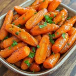 - 1 pound of baby carrots (or regular carrots cut into similar sizes) - 3 tablespoons unsalted butter, melted - 2 tablespoons brown sugar - 1 teaspoon ground cinnamon - 1/2 teaspoon cayenne pepper (adjust for spice preference) - 1 teaspoon sea salt - 1 tablespoon fresh parsley, chopped - Baking sheet - Parchment paper - Mixing bowl - Spoon for stirring First, you need to preheat your oven to 400°F (200°C). This step is key. A hot oven helps the carrots roast evenly. Next, grab a mixing bowl. In it, combine three tablespoons of melted butter, two tablespoons of brown sugar, one teaspoon of ground cinnamon, half a teaspoon of cayenne pepper, and one teaspoon of sea salt. Mix these well until you see a smooth glaze. The brown sugar adds a nice sweetness, while the cinnamon gives warmth. Now, add one pound of baby carrots to the bowl. Toss them in the glaze until they are fully coated. This step is fun! It ensures that every carrot gets that sweet, spicy flavor. After that, line a baking sheet with parchment paper. Spread the glazed carrots in a single layer on the sheet. Roast them in the oven for 25 to 30 minutes. Stir them halfway through. This helps them cook evenly and get that nice caramelized look. When the carrots are done, take them out of the oven. Let them cool for a couple of minutes. Then, transfer the carrots to a serving dish. For a nice touch, sprinkle freshly chopped parsley on top. This adds color and flavor. You can serve these carrots warm as a side dish. They pair well with meats or can be enjoyed alone! To get that perfect roasted texture, start with fresh carrots. I love using baby carrots for their sweet taste. If you use regular carrots, cut them into even pieces. This helps them cook at the same rate. Coat them well with the glaze. The butter and brown sugar help create a nice caramelized layer. Spread them out on the baking sheet. This allows hot air to circulate, giving them a nice brown color. Stir them halfway through cooking. This ensures every carrot gets that delicious glaze. You can adjust the spice levels to fit your taste. If you like it mild, cut back on the cayenne pepper. You can even leave it out. For those who love heat, feel free to add more. Just remember, a little goes a long way. The combination of cayenne with brown sugar creates a nice balance of sweet and spicy. Always taste the glaze before you coat the carrots. This way, you can tweak it to your liking. Want to enhance the flavor? Try adding garlic powder to the glaze. It gives a nice depth to the sweetness. You can also add a splash of lemon juice after roasting. This adds brightness to the dish. Fresh herbs like thyme or rosemary can boost the taste too. Toss them with the carrots before roasting. Each of these simple additions will make your dish shine even brighter. {{image_2}} You can switch up your carrots for fun. Try using regular carrots, cut into sticks. Their sweetness matches well with the brown sugar and cinnamon. You can also use colorful carrots like purple or yellow. They add beautiful colors to your dish. Each type of carrot has its own taste, so experiment and see what you like best. If you want to change the flavor, try different spices. You can use nutmeg for a warm touch. Ginger can add a nice kick. For a hint of warmth, try curry powder. Each spice will give your dish a new twist. Mix and match to find your favorite blend. You can add more ingredients for extra flavor. Try adding a handful of nuts, like pecans or walnuts. They give a nice crunch. Dried fruits, like raisins or cranberries, can add sweetness. You can even toss in some sliced apples for a fruity twist. Just remember to adjust cooking time if you add more items. To keep your brown sugar cinnamon roasted carrots fresh, let them cool. Place them in an airtight container. Store them in the fridge for up to three days. Make sure to label the container with the date. This way, you’ll know when to enjoy them again. Reheating roasted carrots is easy. Preheat your oven to 350°F (175°C). Spread the carrots on a baking sheet in a single layer. Heat them for about 10 to 15 minutes. You can also use the microwave. Place carrots in a microwave-safe dish. Cover it and heat for 1 to 2 minutes until warm. Stir halfway through for even heating. You can freeze roasted carrots for later use. First, let them cool completely. Then, place them in a freezer-safe bag or container. Squeeze out as much air as possible. They can last for up to three months in the freezer. To use them, thaw overnight in the fridge and reheat as described above. Enjoy the sweetness later! Yes, you can use regular carrots. Just cut them into similar sizes as baby carrots. This helps them cook evenly. Regular carrots offer a great flavor, too. If you choose regular ones, aim for pieces about 2-3 inches long. This way, they will roast well and stay tender. You will know the carrots are done when they are tender and caramelized. This usually takes about 25-30 minutes in the oven at 400°F (200°C). To check, poke a carrot with a fork. If it goes in easily, they are ready. Stir them halfway through roasting for even cooking. These roasted carrots pair well with many dishes. Try serving them with roasted chicken or grilled fish. They also go great with quinoa or rice. For a complete meal, add a fresh salad. The sweet and spicy carrots will add a lovely touch to your table. In this blog post, we covered how to make tasty roasted carrots. First, we listed the needed ingredients and kitchen tools. Then, we gave clear steps for roasting, from preheating the oven to serving ideas. I shared tips for getting the best texture and adjusting flavors. You can also try different carrot types and spices. Now you have the know-how to make great roasted carrots. Remember, you can always tweak the recipe to fit your taste. Enjoy these delicious veggies!