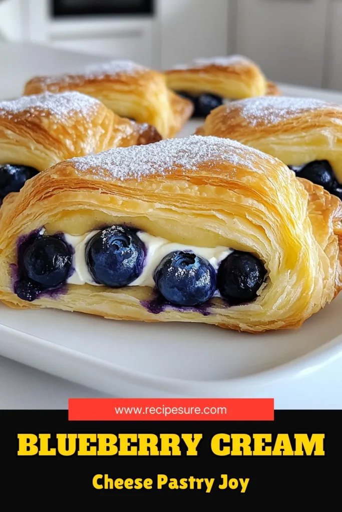 Indulge in the sweet and creamy goodness of Blueberry Cream Cheese Danish Delight with this easy recipe! Perfect for breakfast or dessert, these delightful pastries feature a flaky puff pastry filled with smooth cream cheese and fresh blueberries. Ready in just 40 minutes, impress your family and friends with this tempting treat. Click to discover the full recipe and elevate your baking game! #BlueberryDanish #CreamCheeseDessert #PastryRecipes #BakingLove